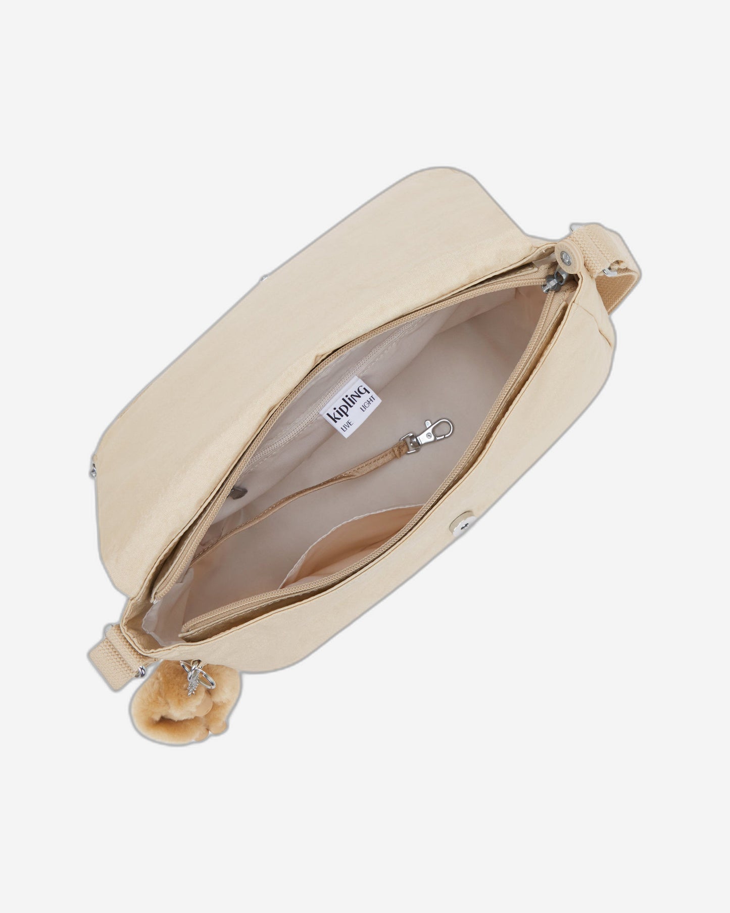 حقيبة كتف Kipling Earthbeat M متوسطة الحجم باللون البيج اللامع I2506-5DV