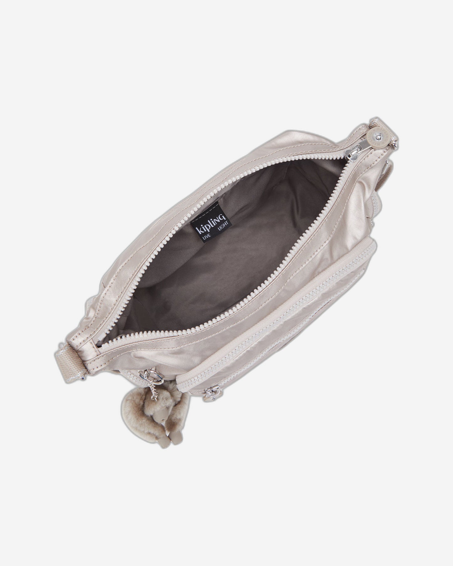 حقيبة كتف صغيرة Kipling Gabbie S معدنية لامعة C2I2532-48I