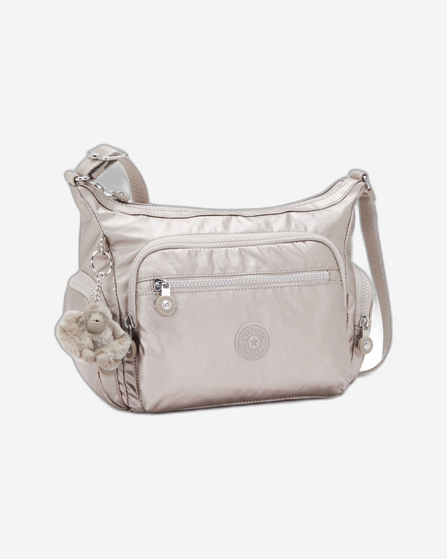 حقيبة كتف صغيرة Kipling Gabbie S معدنية لامعة C2I2532-48I
