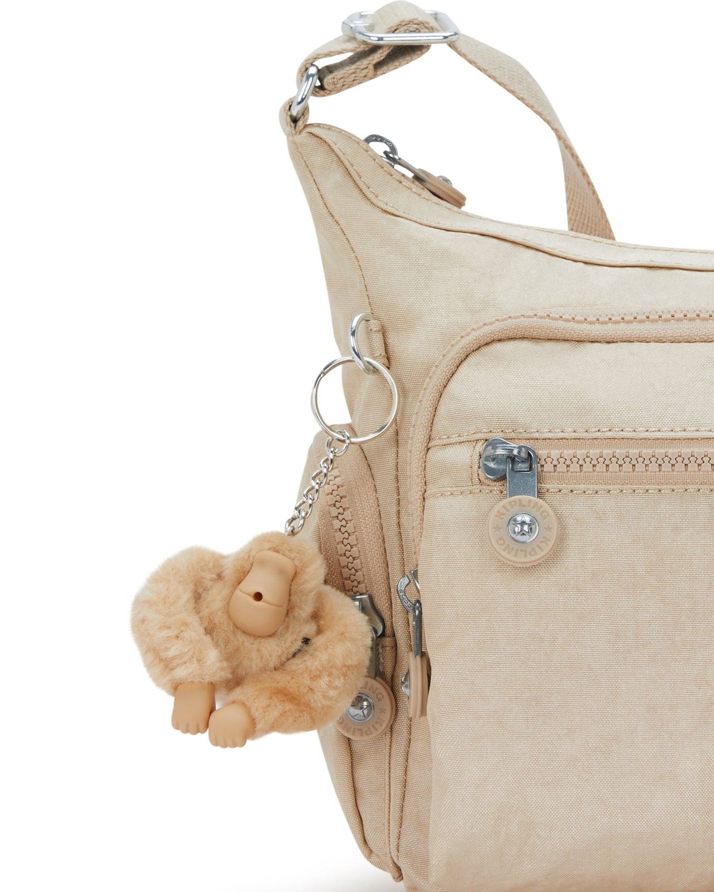 حقيبة Kipling Gabbie S متوسطة الحجم باللون البيج اللامع I2532-5DV