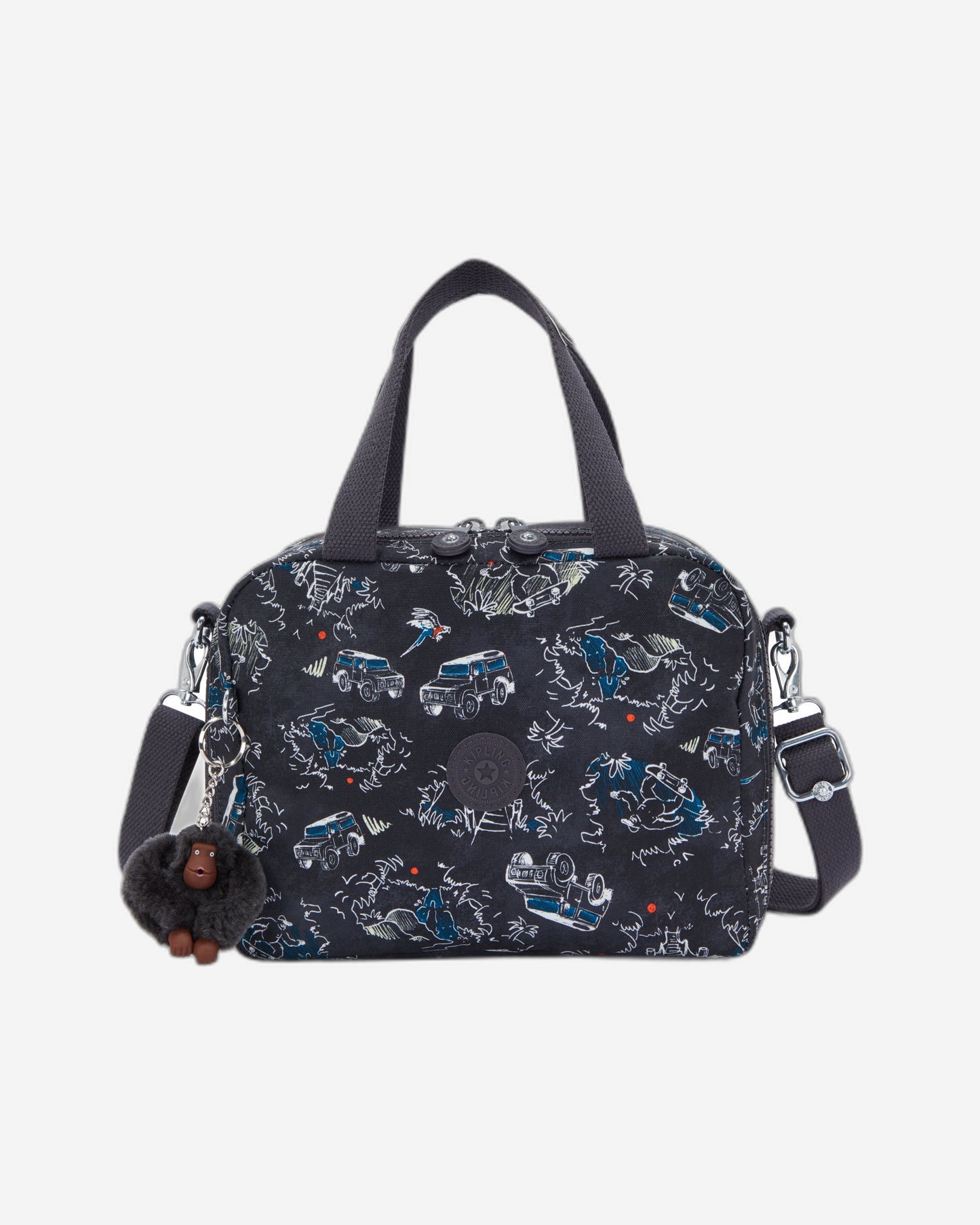 حقيبة غداء كبيرة من Kipling Miyo Jungle Fun Race مع جراب عربة C2I2989-TJ3