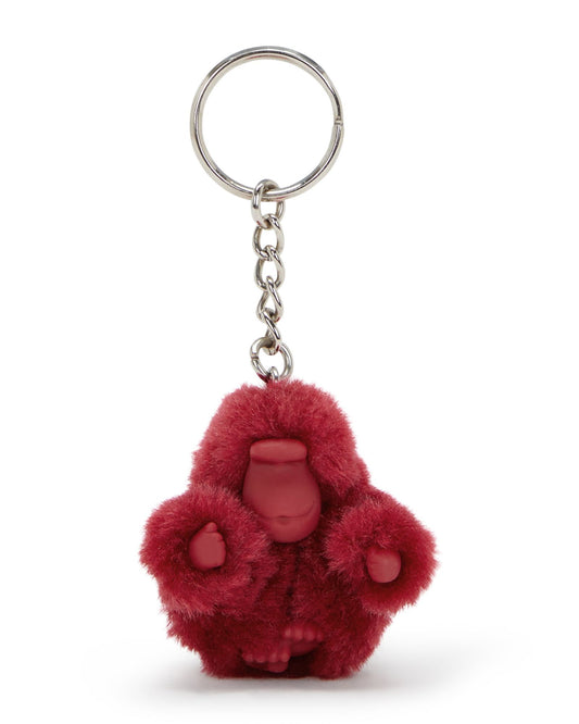 حامل مفاتيح كيبلينج مونك كليب متوسط الحجم أحمر أنيق على شكل قرد K1647-94S