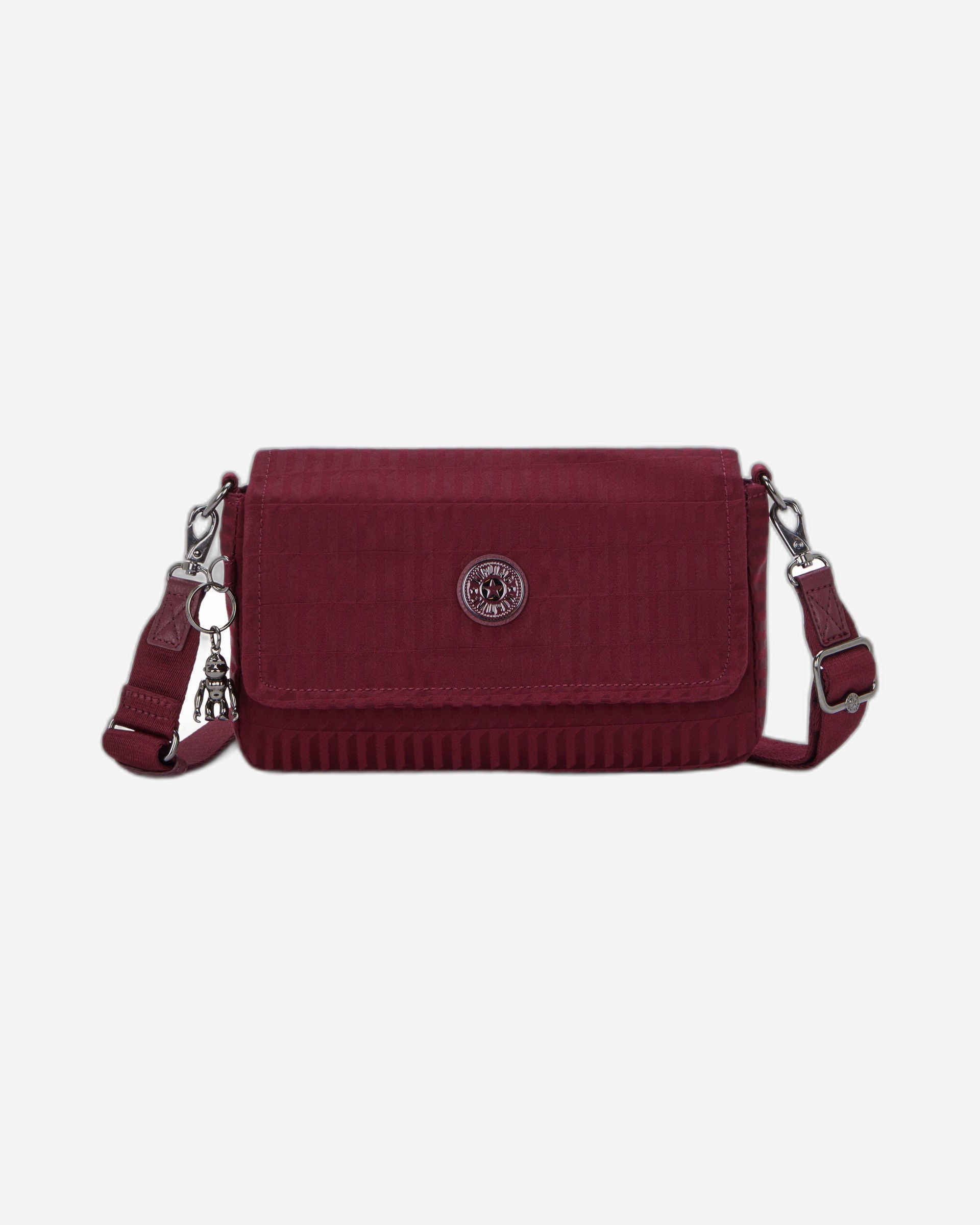 حقيبة كتف صغيرة Kipling Aras Up Maroon Tile Jq (بحزام سلسلة قابل للإزالة) I3353-9HX