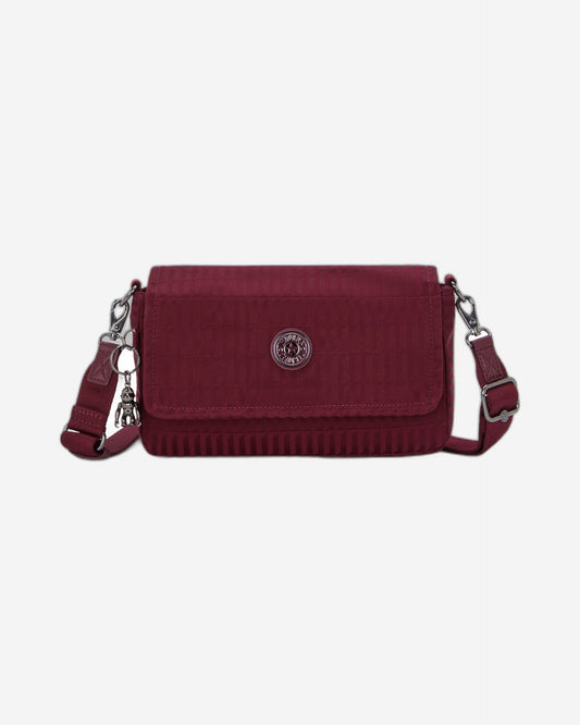 حقيبة كتف صغيرة Kipling Aras Up Maroon Tile Jq (بحزام سلسلة قابل للإزالة) I3353-9HX