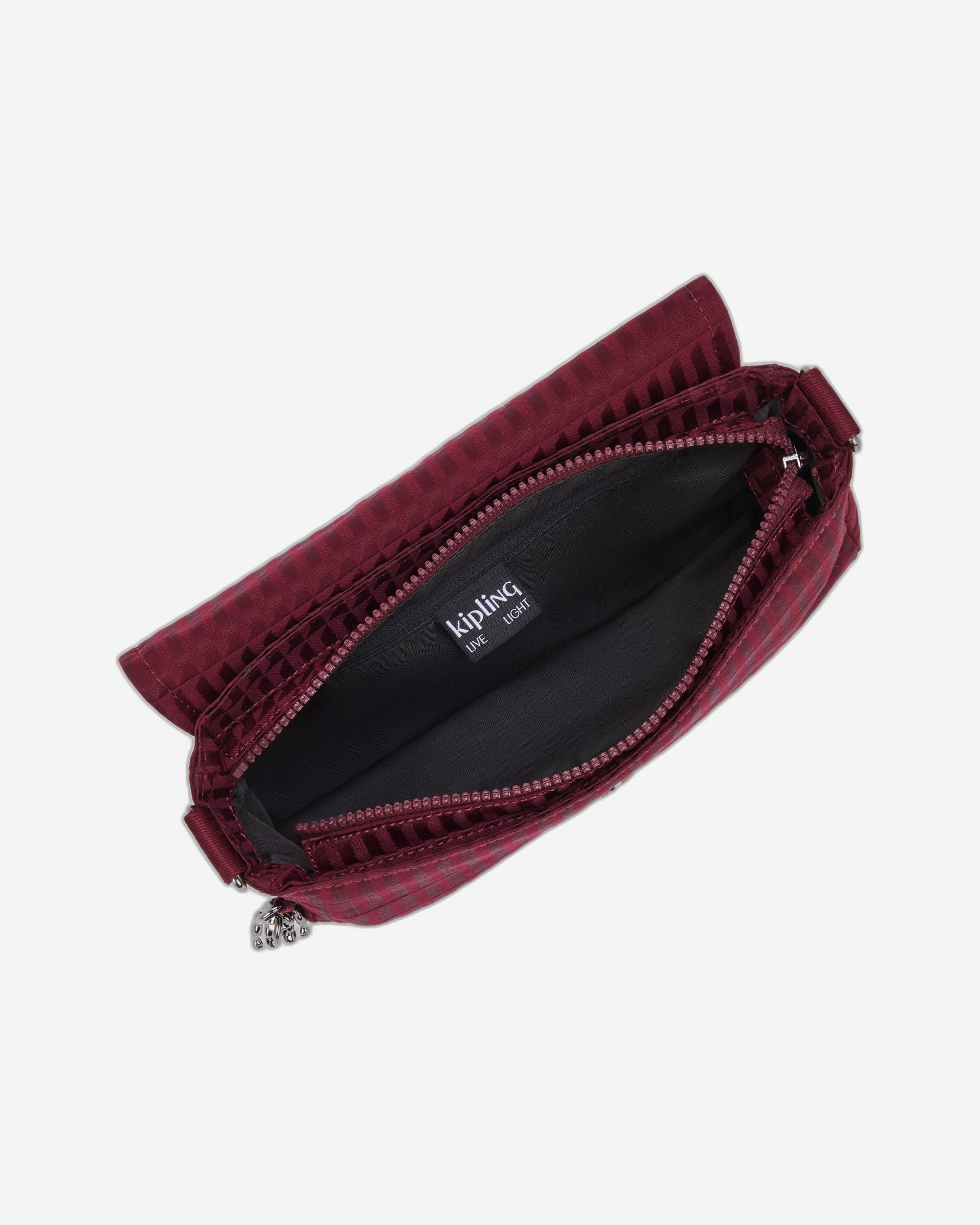 حقيبة كتف صغيرة Kipling Aras Up Maroon Tile Jq (بحزام سلسلة قابل للإزالة) I3353-9HX