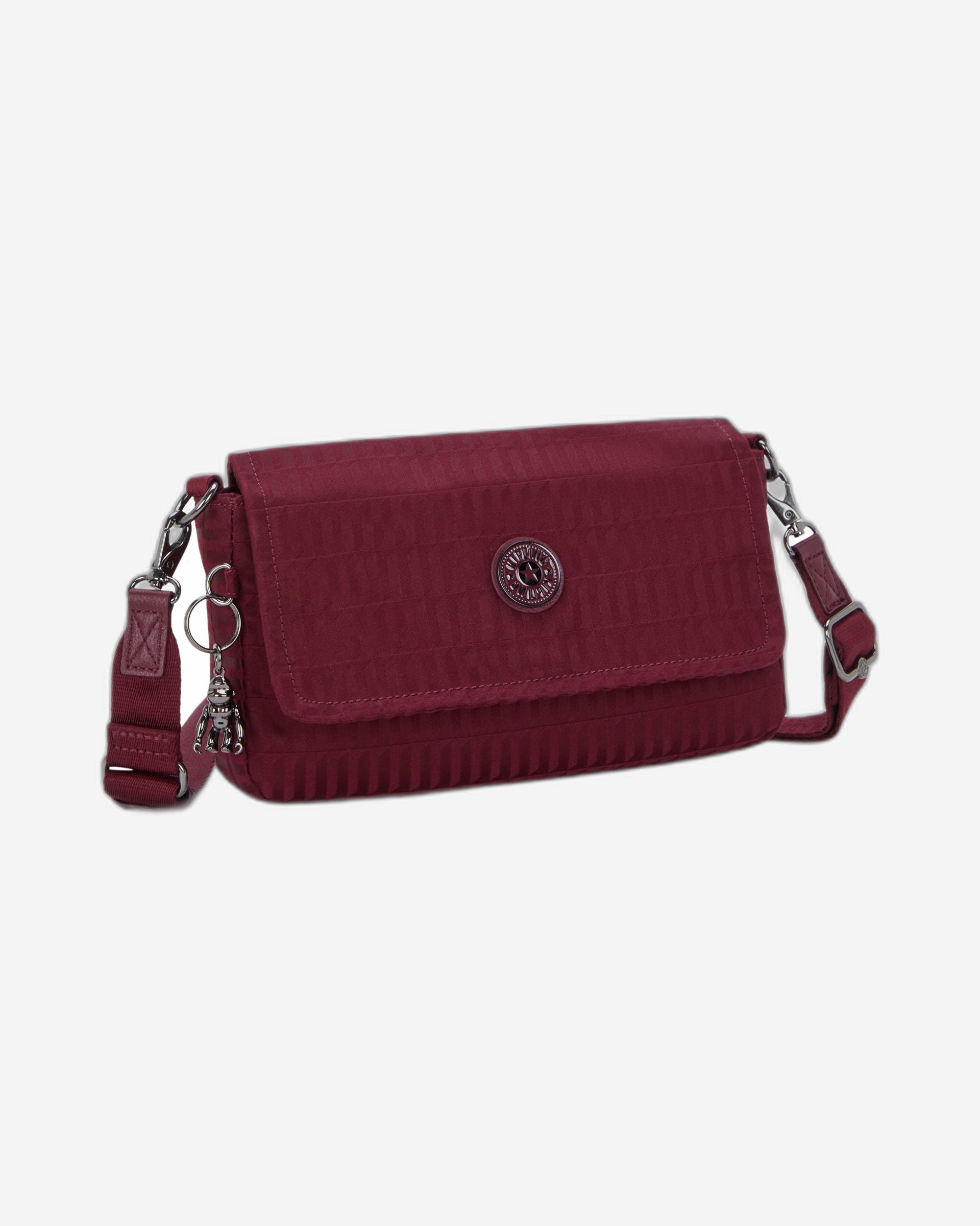 حقيبة كتف صغيرة Kipling Aras Up Maroon Tile Jq (بحزام سلسلة قابل للإزالة) I3353-9HX