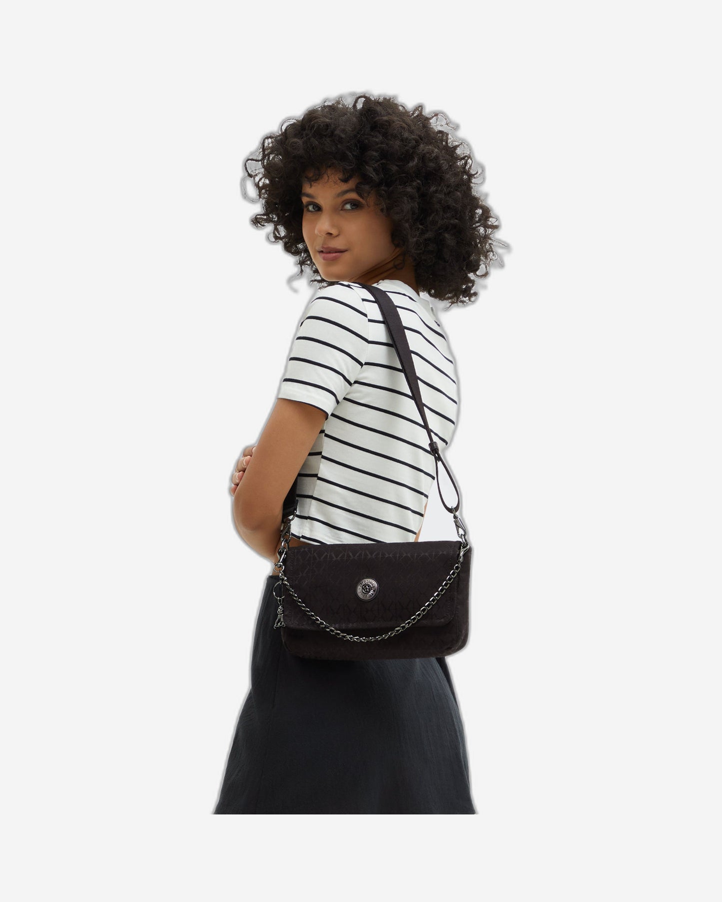 حقيبة كتف صغيرة من كيبلينج أراس أب بلاك ساين جي كيو I3353-Y12