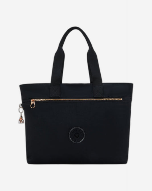 حقيبة تسوق كيبلينج كوليسا بسحاب، لون أسود وردي، رقم الموديل I3381-62Q