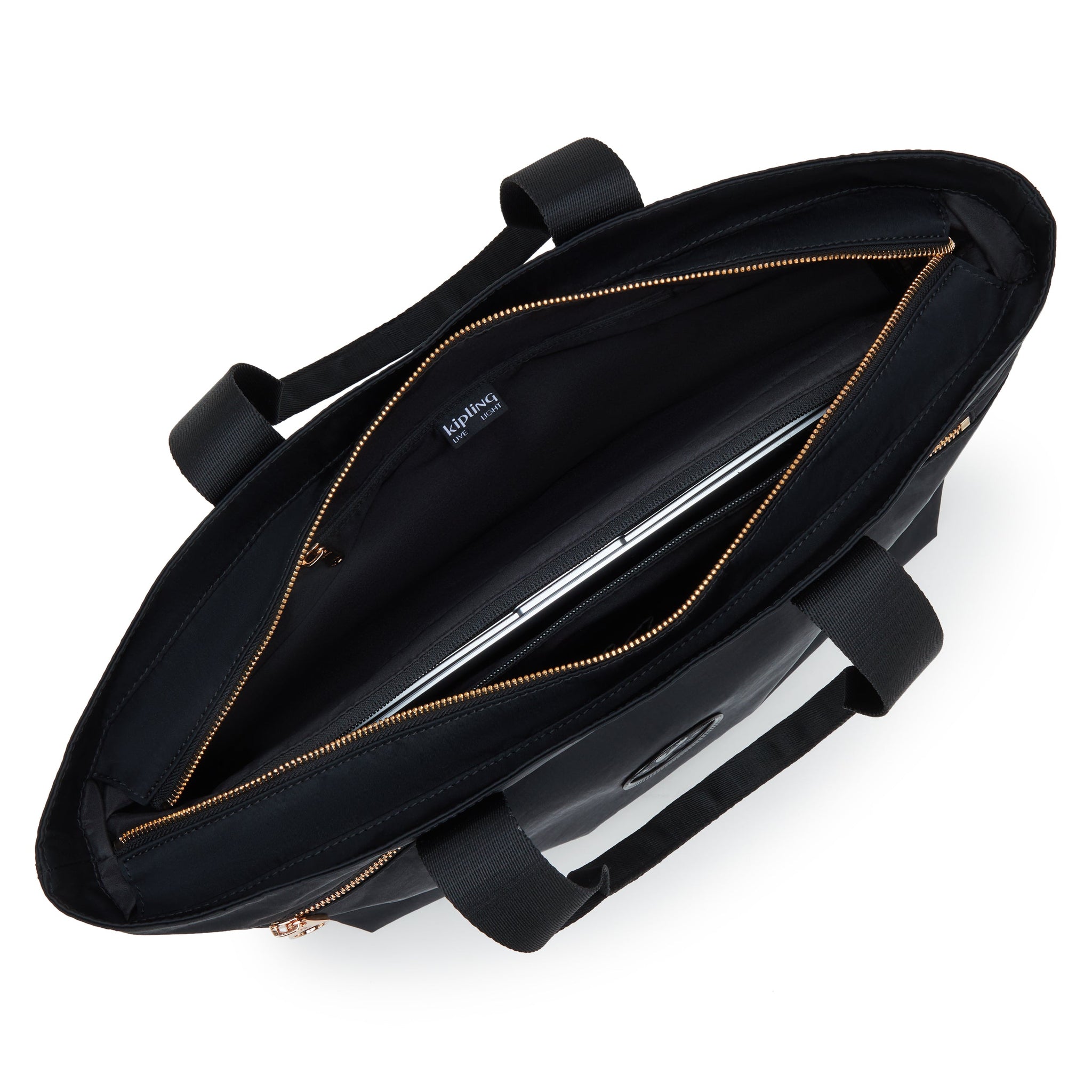 حقيبة كيبلينج كوليسا زيب كبيرة سوداء وردية اللون I3381-62Q