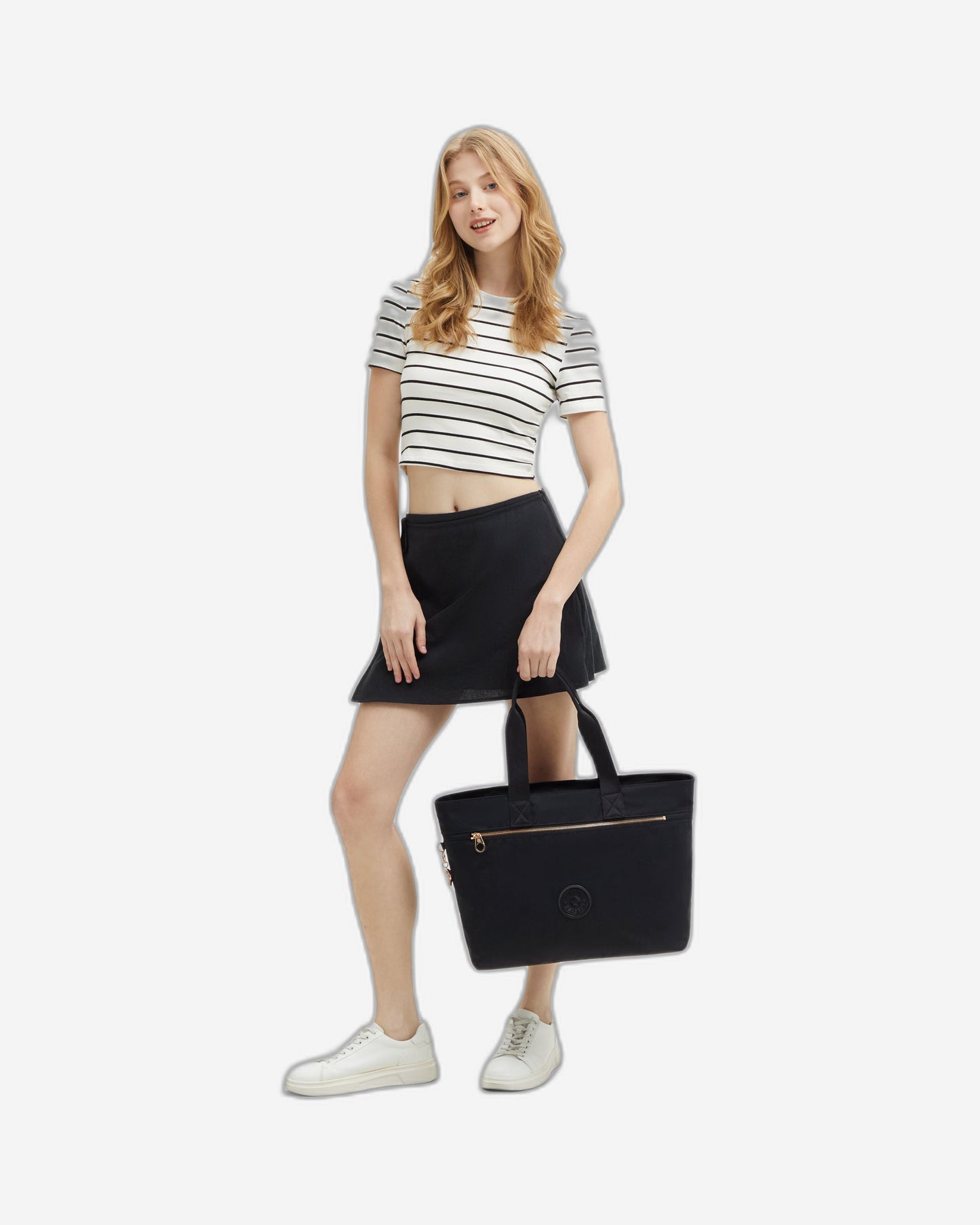 حقيبة كيبلينج كوليسا زيب كبيرة سوداء وردية اللون I3381-62Q