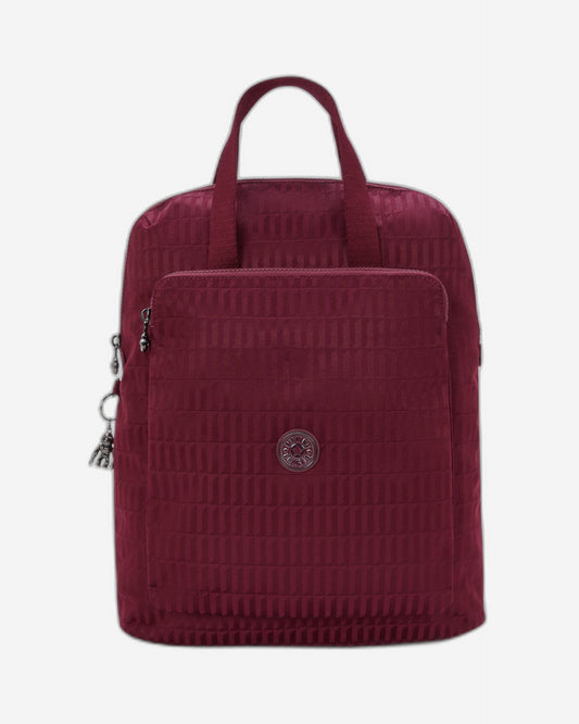 حقيبة ظهر Kipling Kazuki Maroon Tile Jq متوسطة الحجم (مع حجرة للكمبيوتر المحمول) I3507-9HX