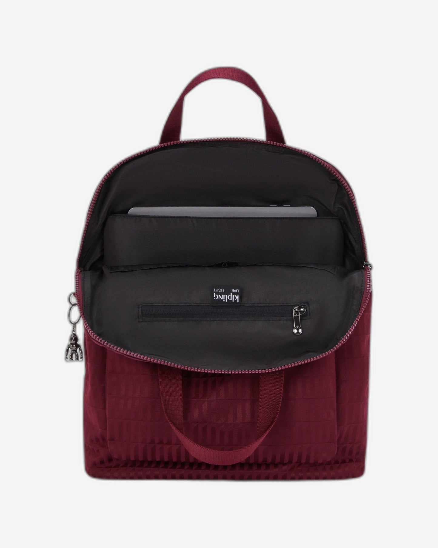 حقيبة ظهر Kipling Kazuki Maroon Tile Jq متوسطة الحجم (مع حجرة للكمبيوتر المحمول) I3507-9HX