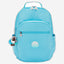حقيبة ظهر Kipling Seoul College Extra Sea Blue Met Large مع حجرة للكمبيوتر المحمول I3514-52D