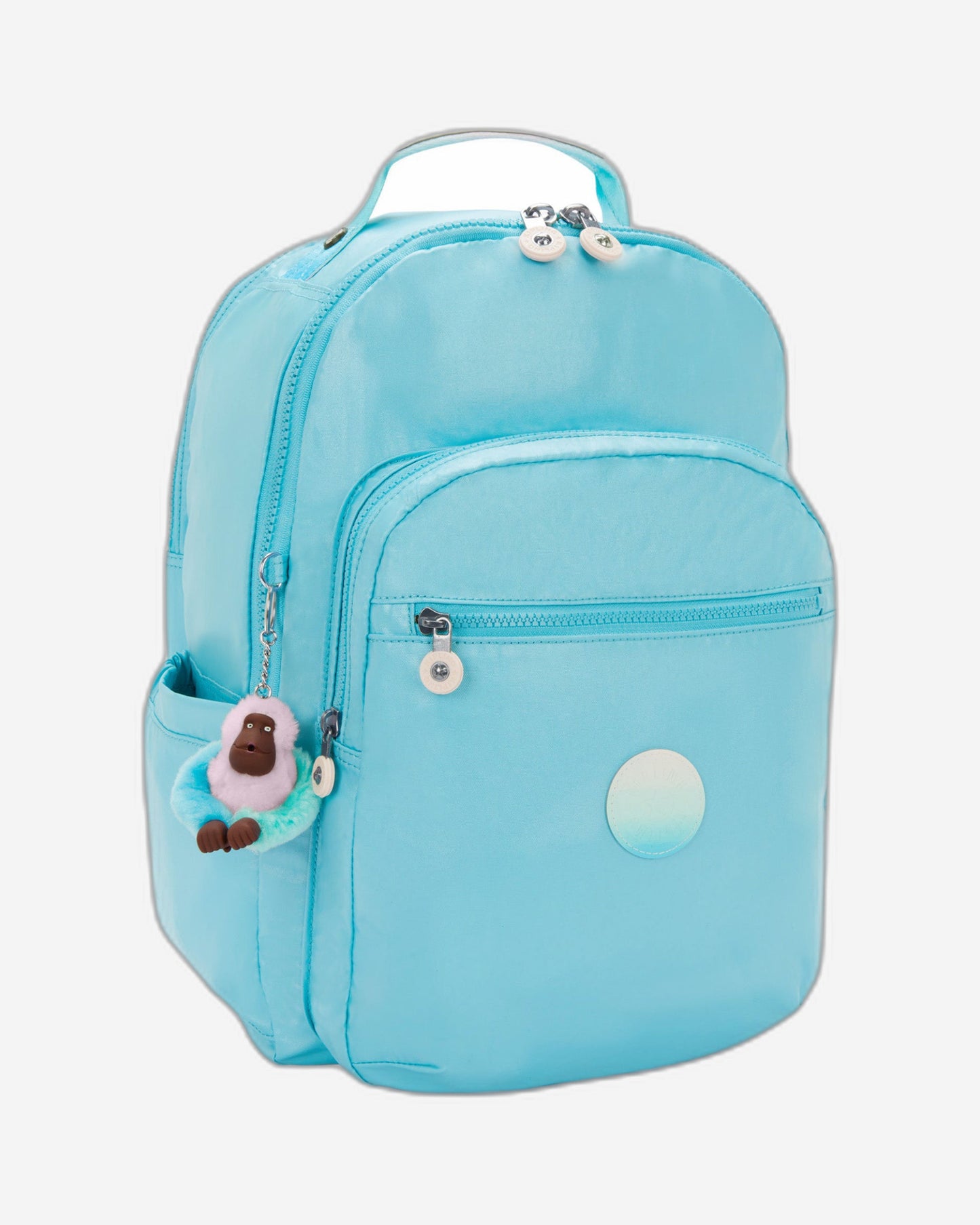 حقيبة ظهر Kipling Seoul College Extra Sea Blue Met Large مع حجرة للكمبيوتر المحمول I3514-52D