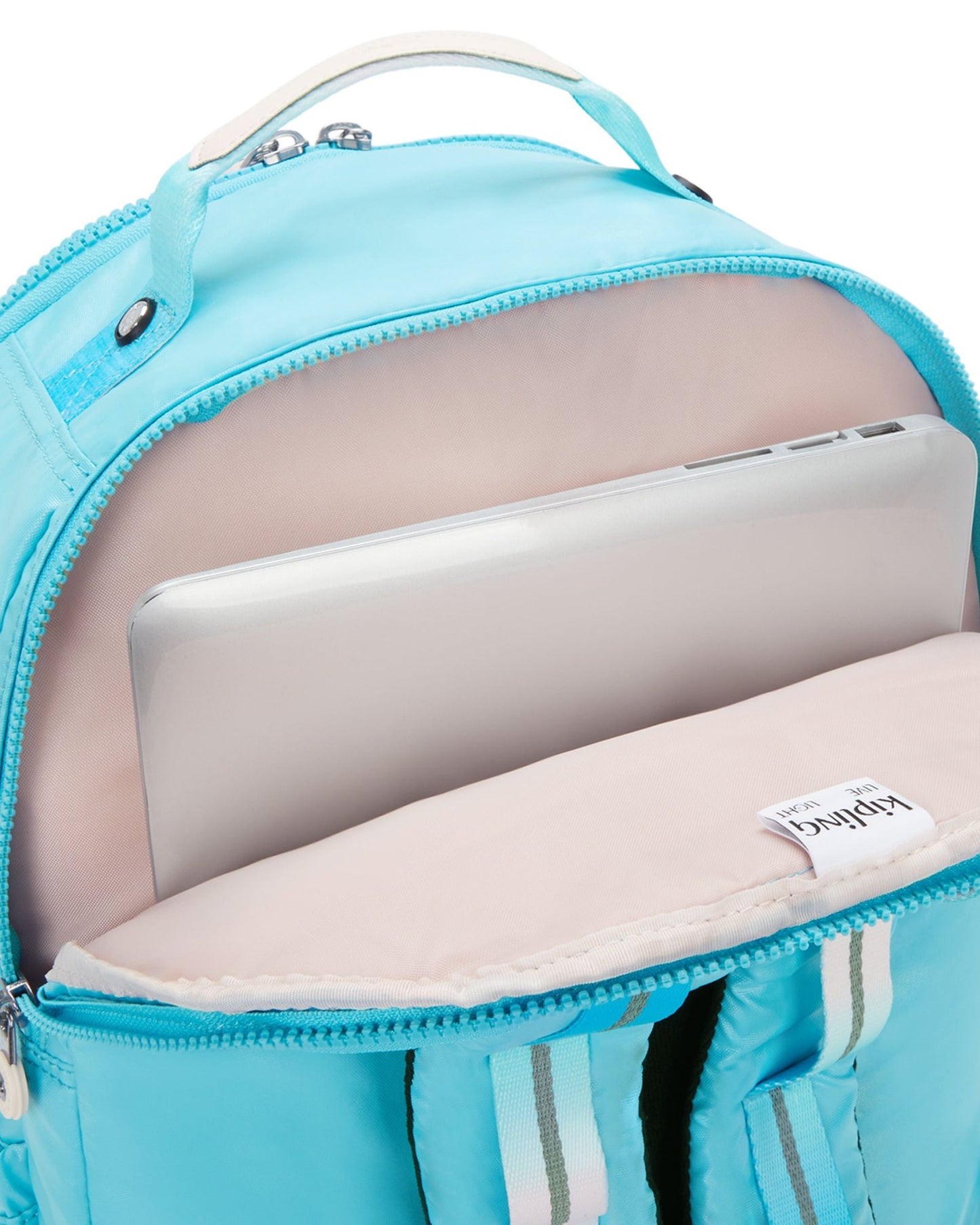 حقيبة ظهر Kipling Seoul College Extra Sea Blue Met Large مع حجرة للكمبيوتر المحمول I3514-52D