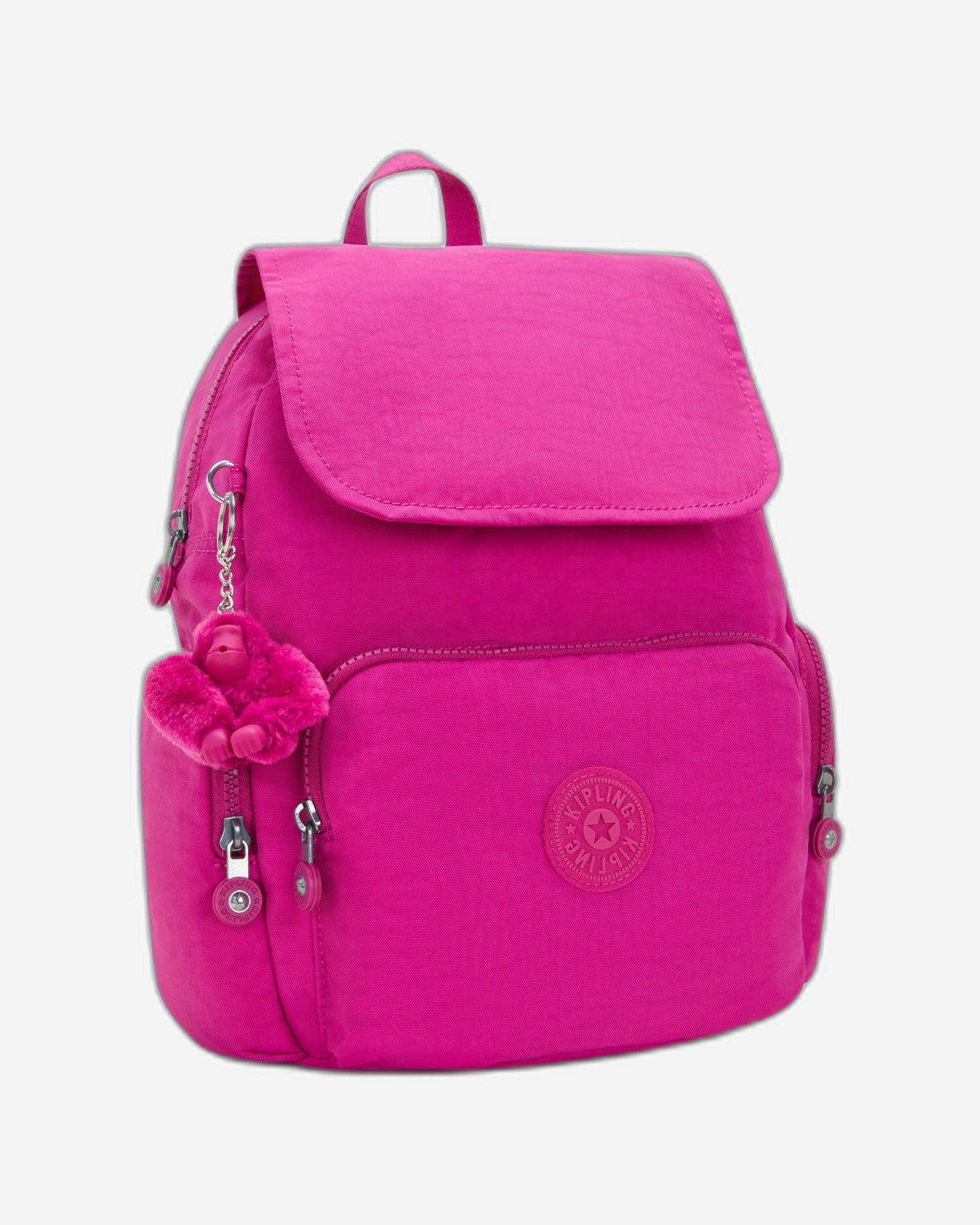 حقيبة ظهر كيبلينج سيتي زيب إس صغيرة متوهجة باللون الفوشيا I3523-3KU