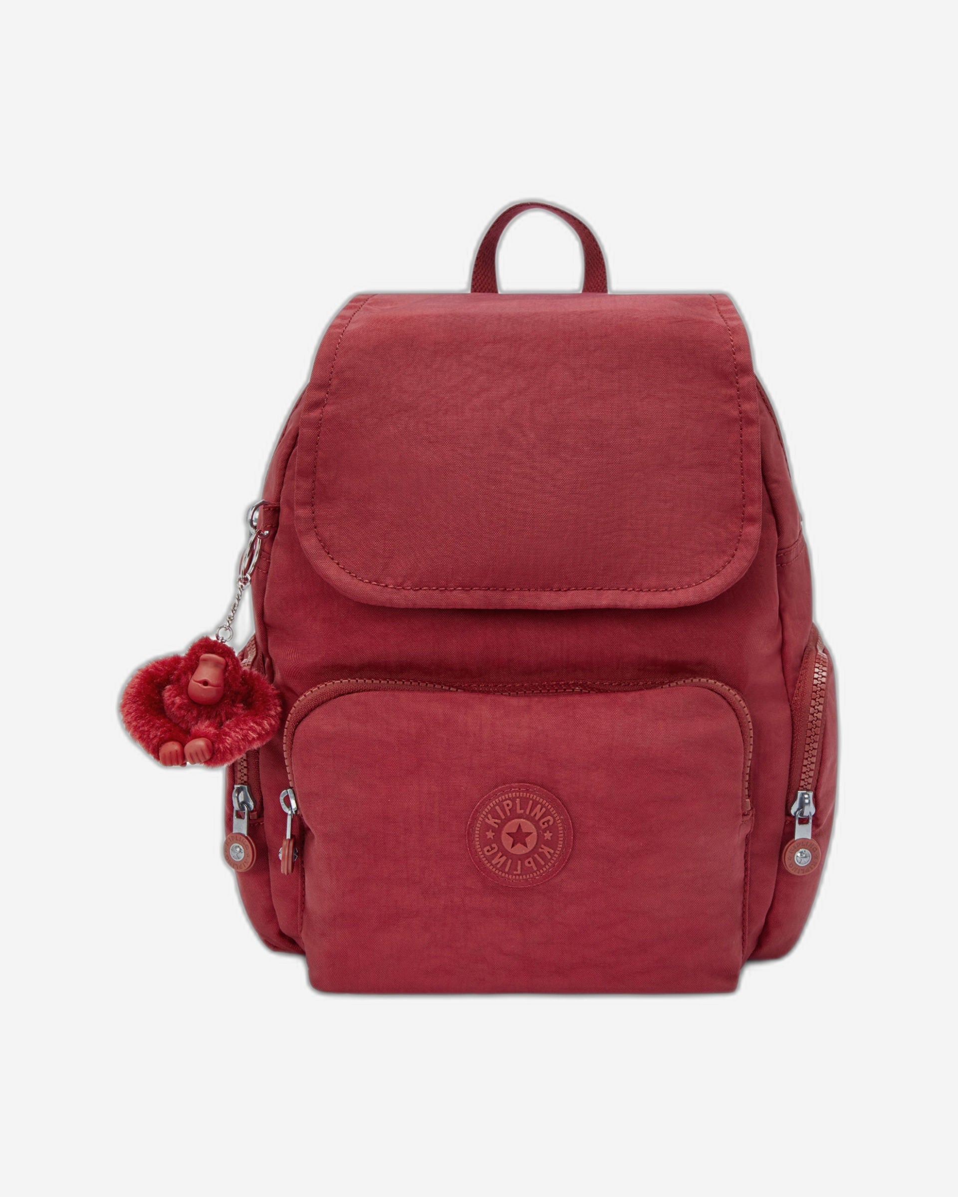 حقيبة ظهر Kipling City Zip S صغيرة حمراء اللون بتصميم أنيق I3523-4SS