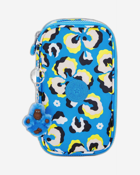 حافظة أقلام كيبلينج متوسطة الحجم بنقشة جلد النمر، ٥٠ قلمًا، C2I3707-P2A