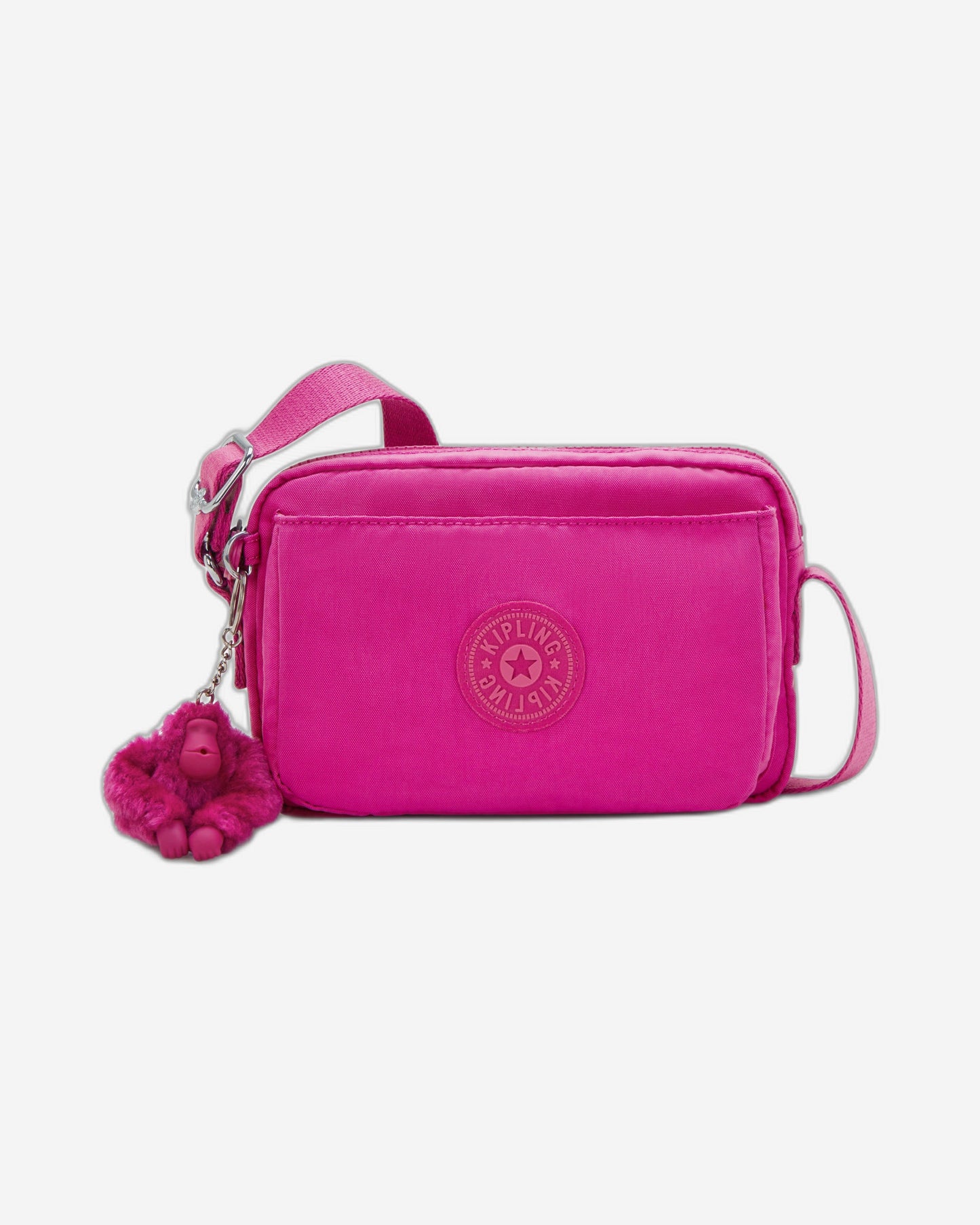 حقيبة كتف صغيرة Kipling Abanu متوهجة باللون الفوشيا I4208-3KU