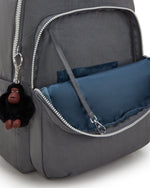 حقيبة ظهر Kipling Seoul Lap Back to Grey كبيرة مع حجرة للكمبيوتر المحمول I4275-1DX