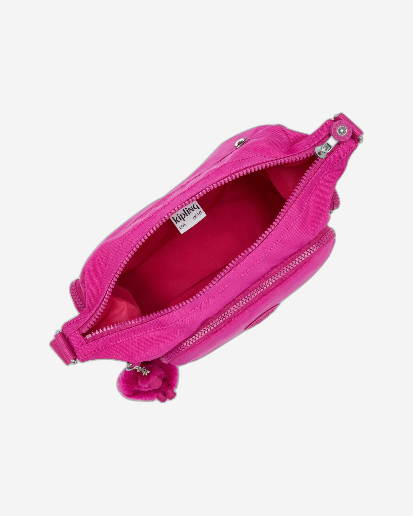 حقيبة كتف كيبلينج غاب إس متوسطة الحجم بلون الفوشيا المتوهج I4493-3KU