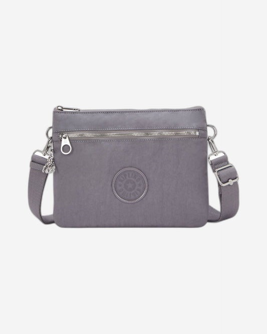 حقيبة Kipling Riri L Zip Grey Spice متوسطة الحجم (مع حزام كتف قابل للإزالة) I4507-4GV