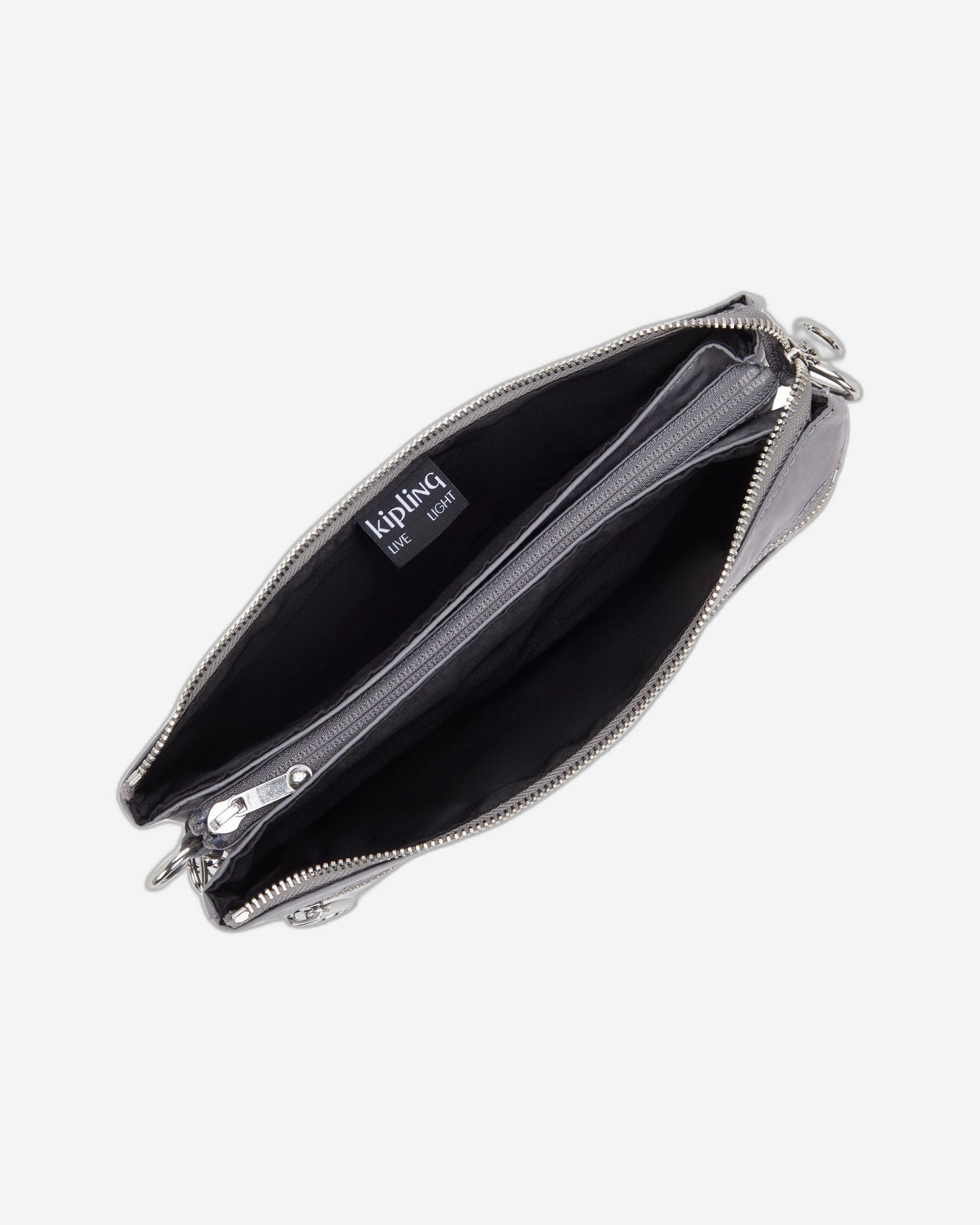 حقيبة Kipling Riri L Zip Grey Spice متوسطة الحجم (مع حزام كتف قابل للإزالة) I4507-4GV