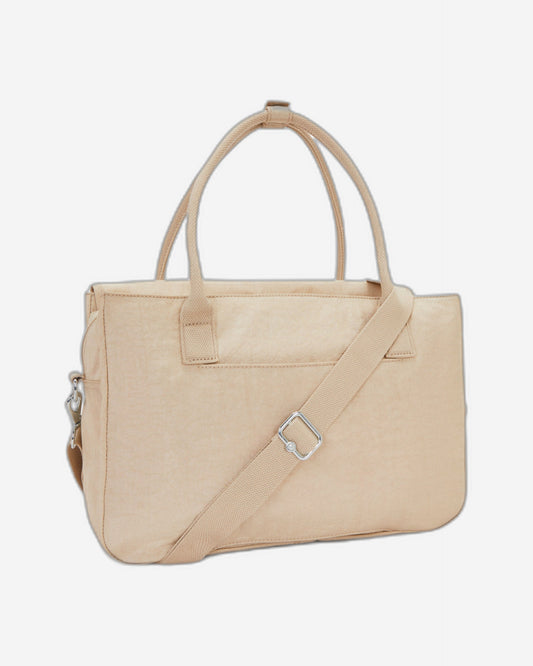 حقيبة عمل Kipling Superworker S صغيرة بلون بيج لامع (مع حزام كتف قابل للإزالة) I4555-5DV