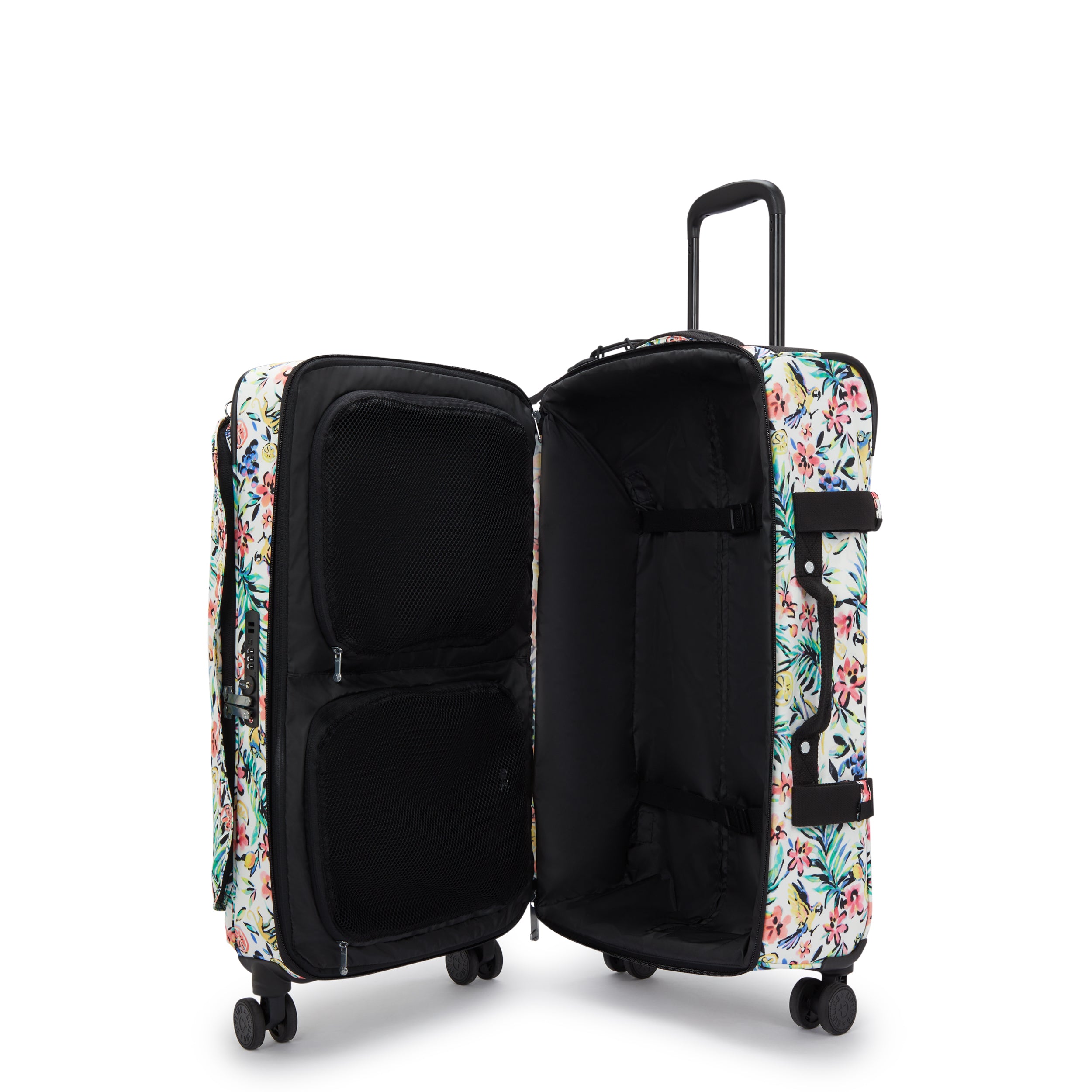 حقيبة سفر Kipling Spontaneous M متوسطة الحجم بعجلات وطبعة كوكتيل I4556-5DZ