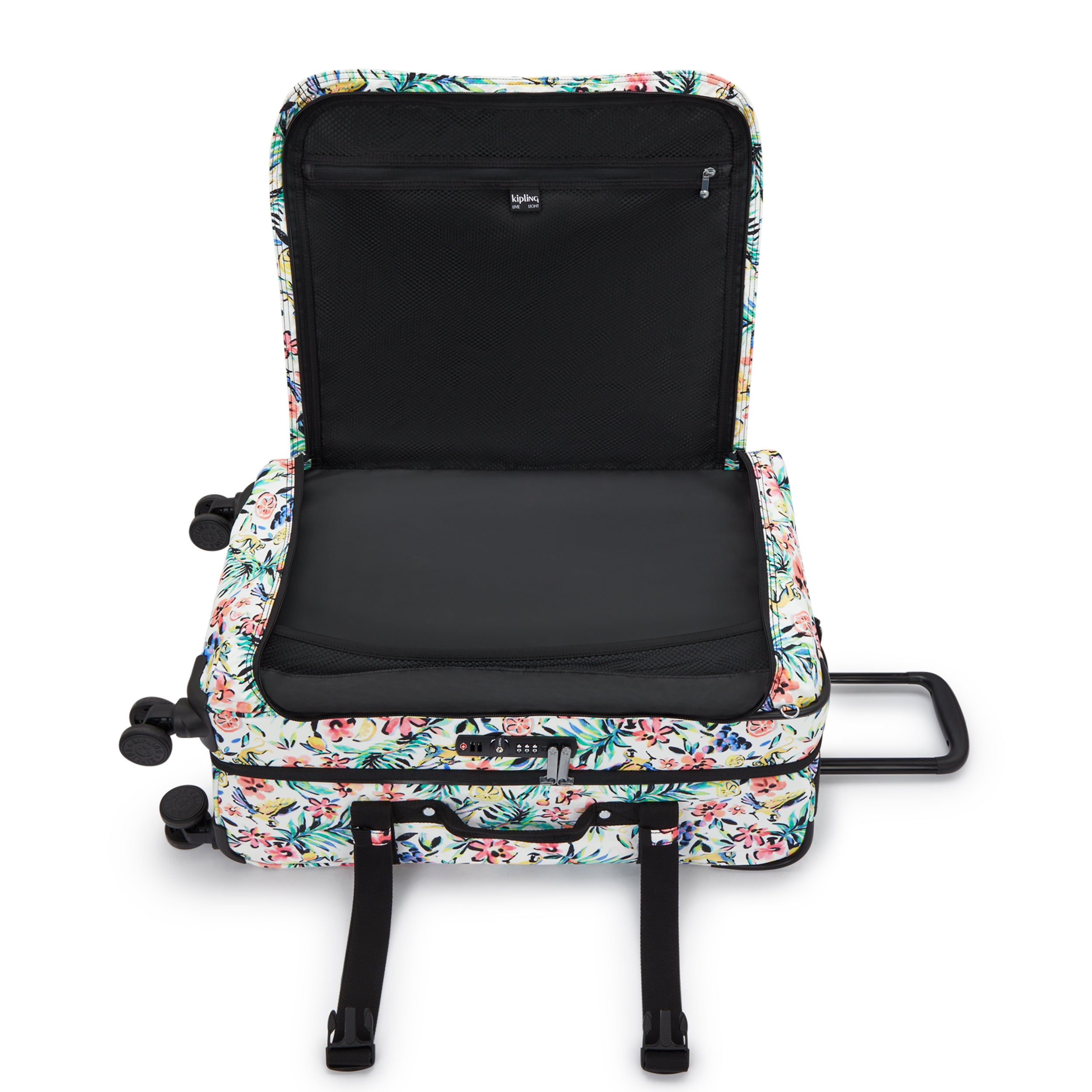 حقيبة سفر Kipling Spontaneous M متوسطة الحجم بعجلات وطبعة كوكتيل I4556-5DZ