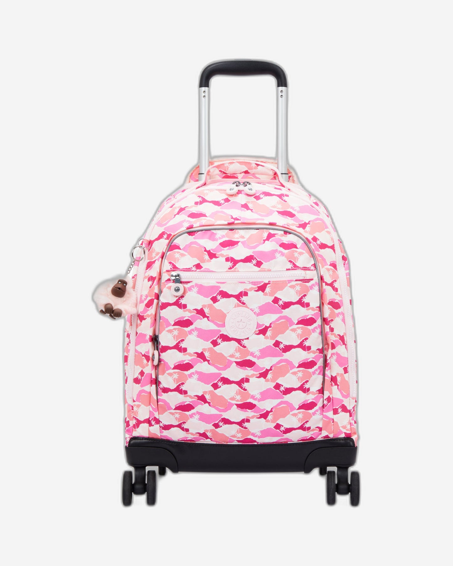حقيبة ظهر Kipling New Zea Pink Palm كبيرة بعجلات مع حجرة للكمبيوتر المحمول I4674-1BV