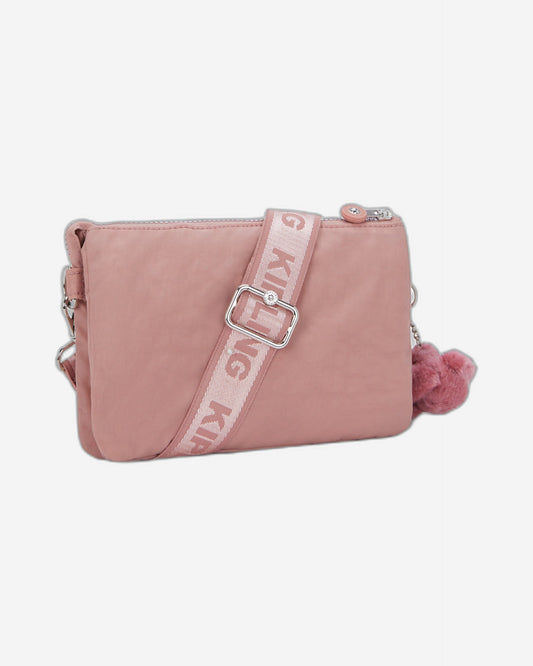 حقيبة Kipling Riri Zip Glorious Pink صغيرة متقاطعة (مع حزام كتف قابل للإزالة) I4745-8HB
