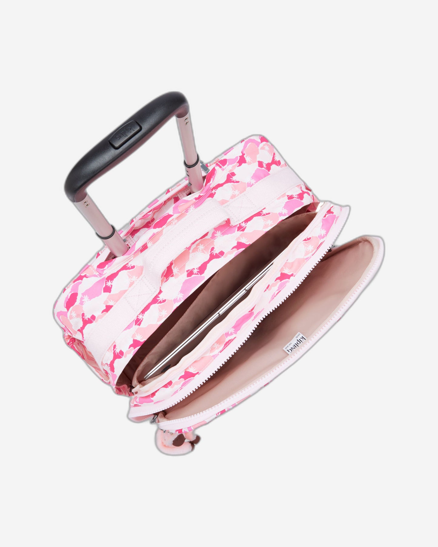 حقيبة Kipling New Storia Pink Palm كبيرة بعجلات I4847-1BV