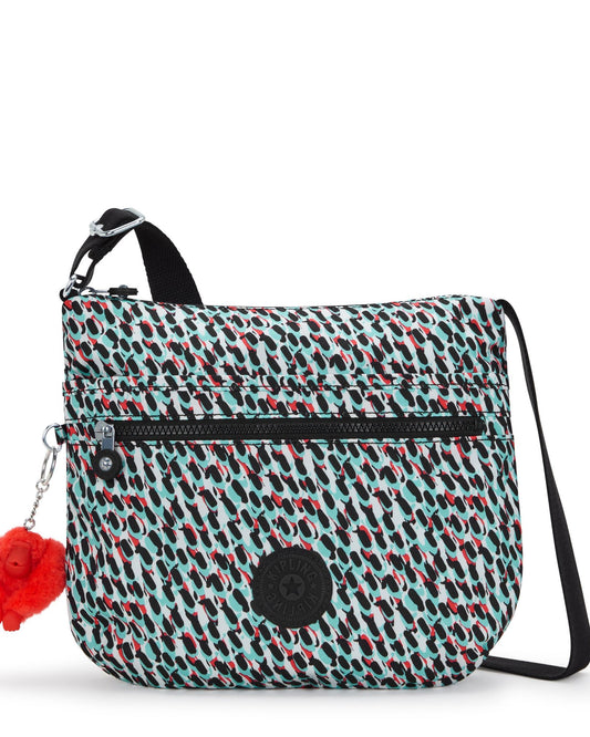 حقيبة كتف متوسطة الحجم بطبعة تجريدية من كيبلينج أرتو C2I4854-GN6