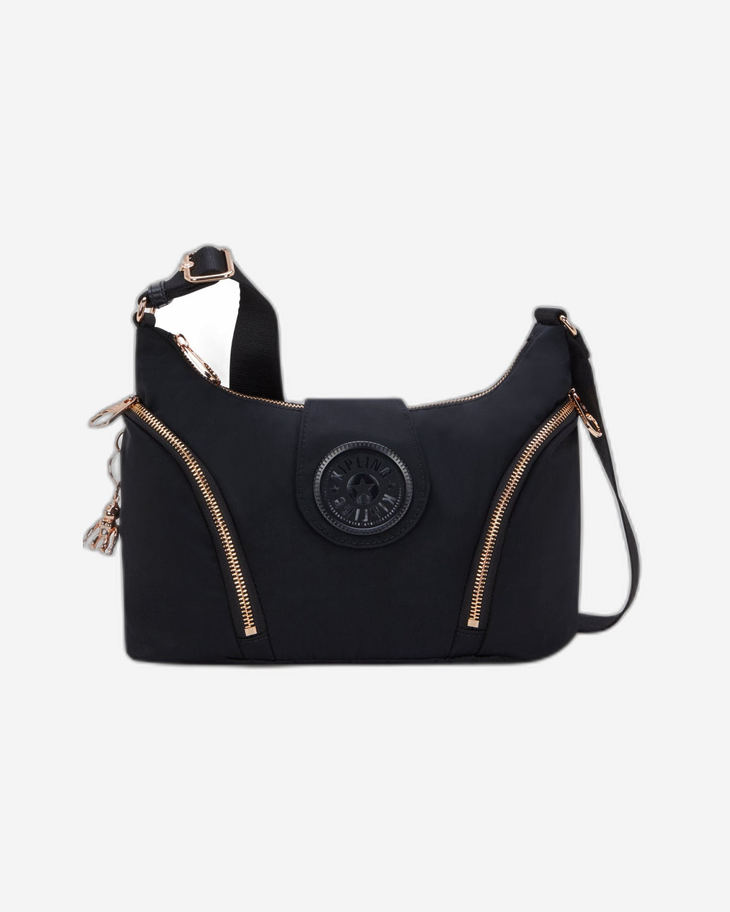 حقيبة كروس بودي متوسطة الحجم من كيبلينج سيرا إم، لون أسود ووردي وتوابل، I5107-62Q