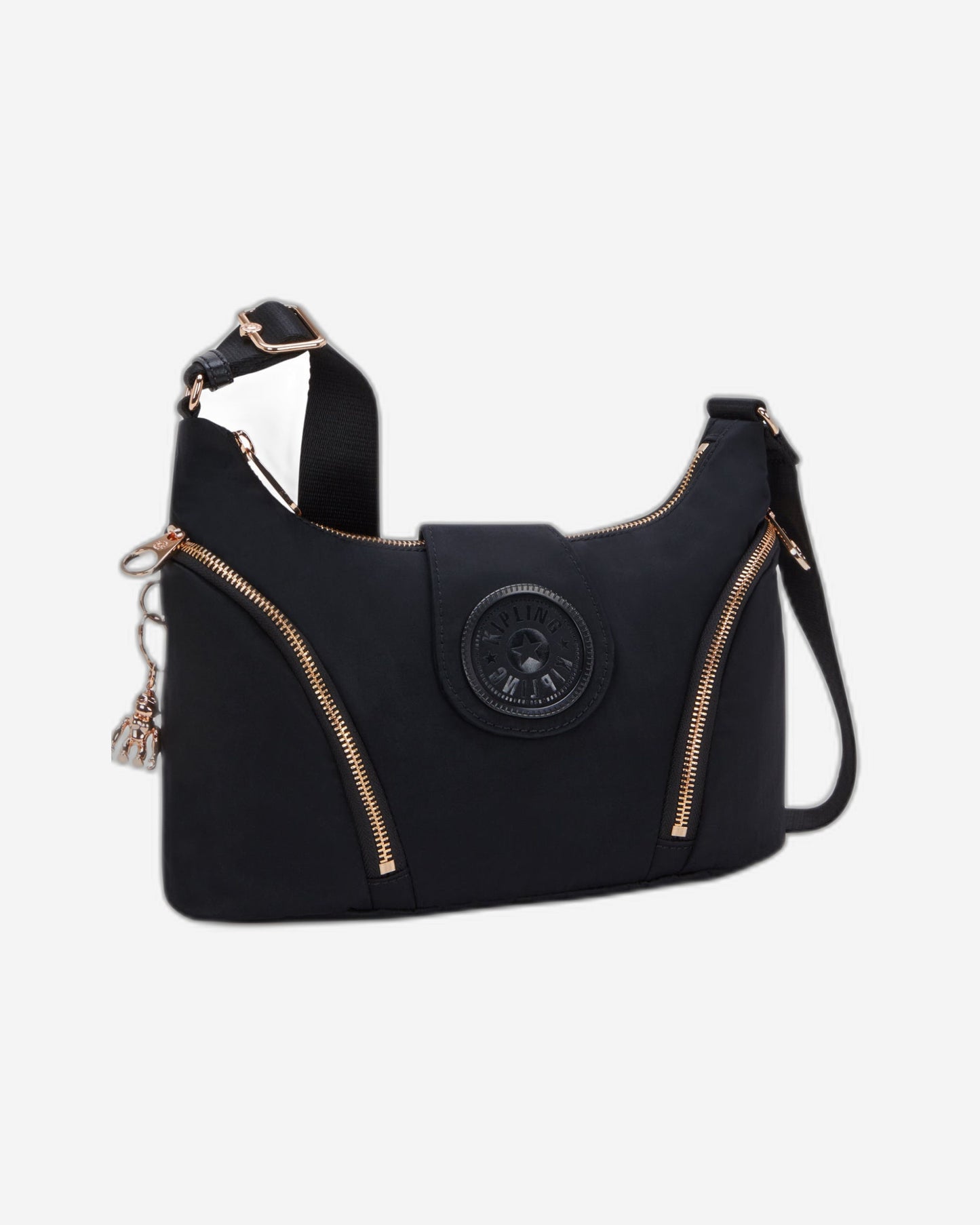 حقيبة كروس بودي متوسطة الحجم من كيبلينج سيرا إم، لون أسود ووردي وتوابل، I5107-62Q