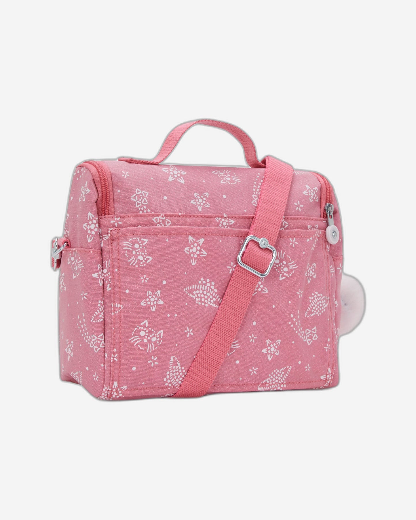 حقيبة غداء كبيرة جديدة من كيبلينج بتصميم قطط كيشيرو اللامعة (مع جيب لعربة السفر) I5356-5FR