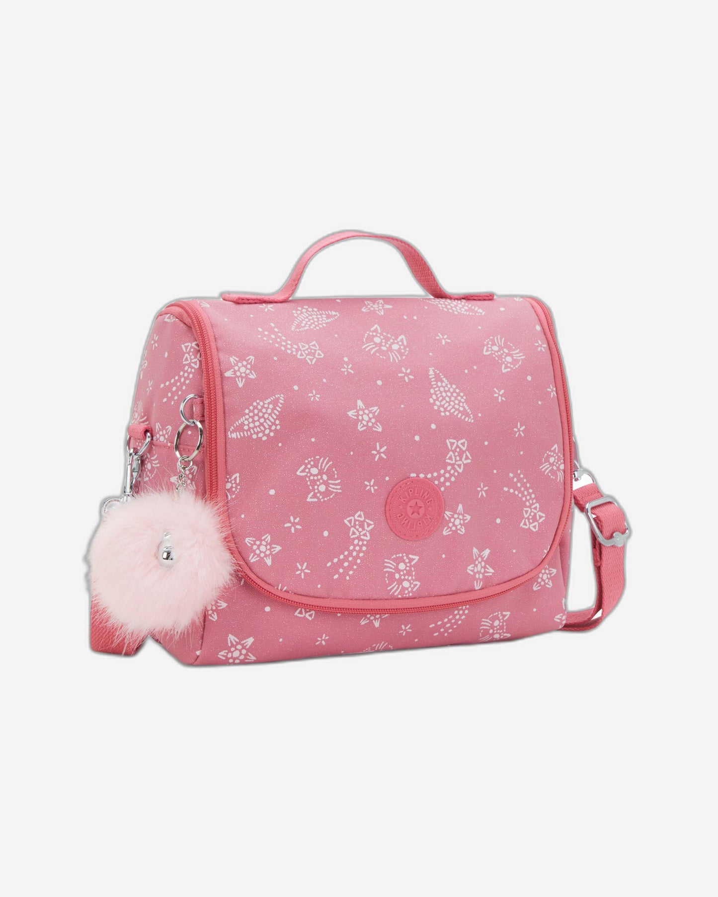 حقيبة غداء كبيرة جديدة من كيبلينج بتصميم قطط كيشيرو اللامعة (مع جيب لعربة السفر) I5356-5FR