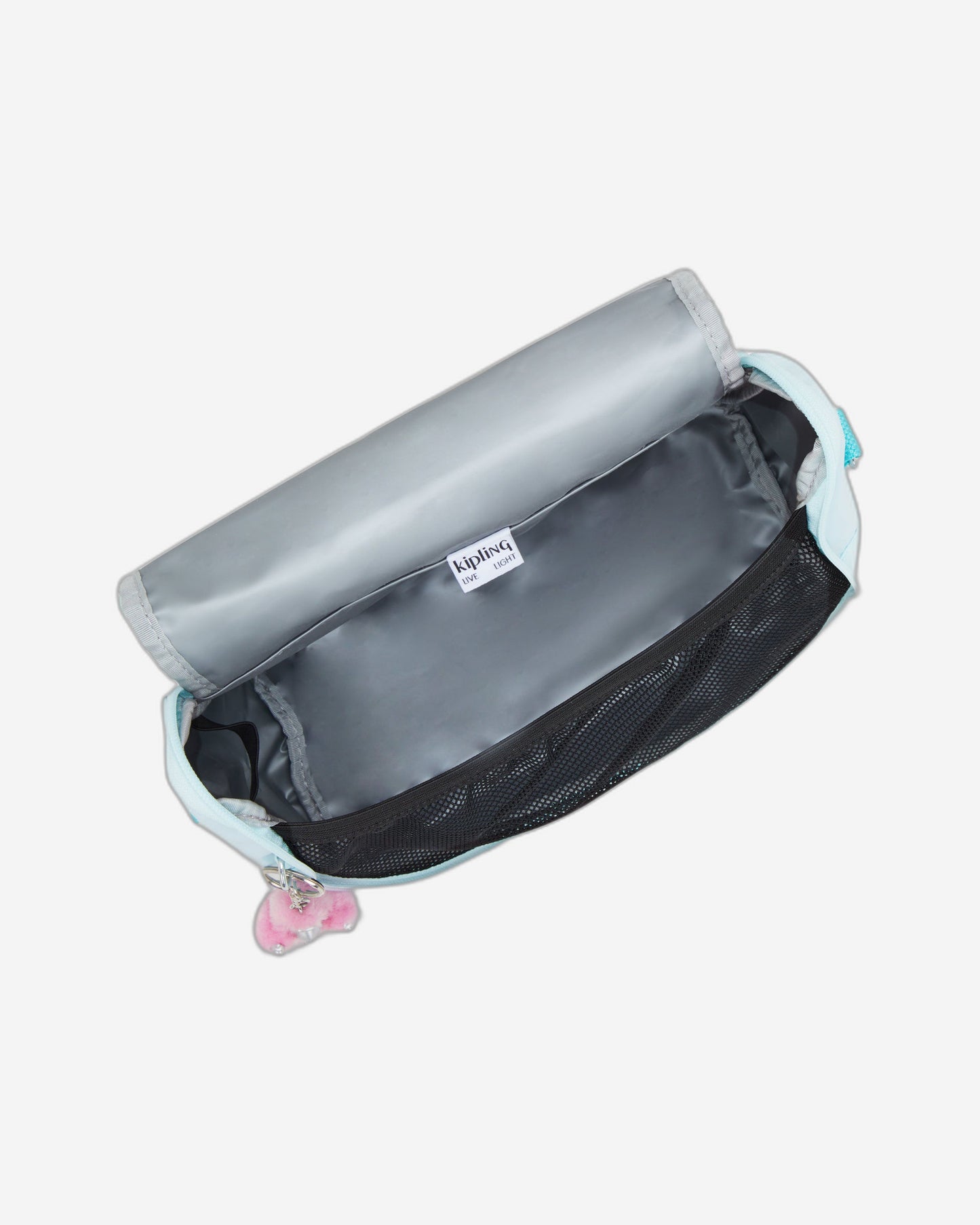 صندوق غداء كبير معدني أزرق سماوي جديد من KIPLING (مع جراب عربة) I5356-5MB
