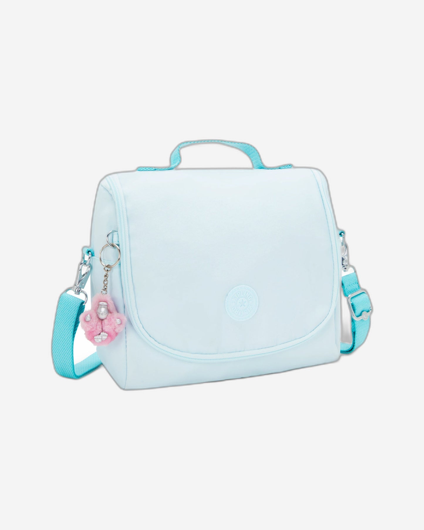 صندوق غداء كبير معدني أزرق سماوي جديد من KIPLING (مع جراب عربة) I5356-5MB