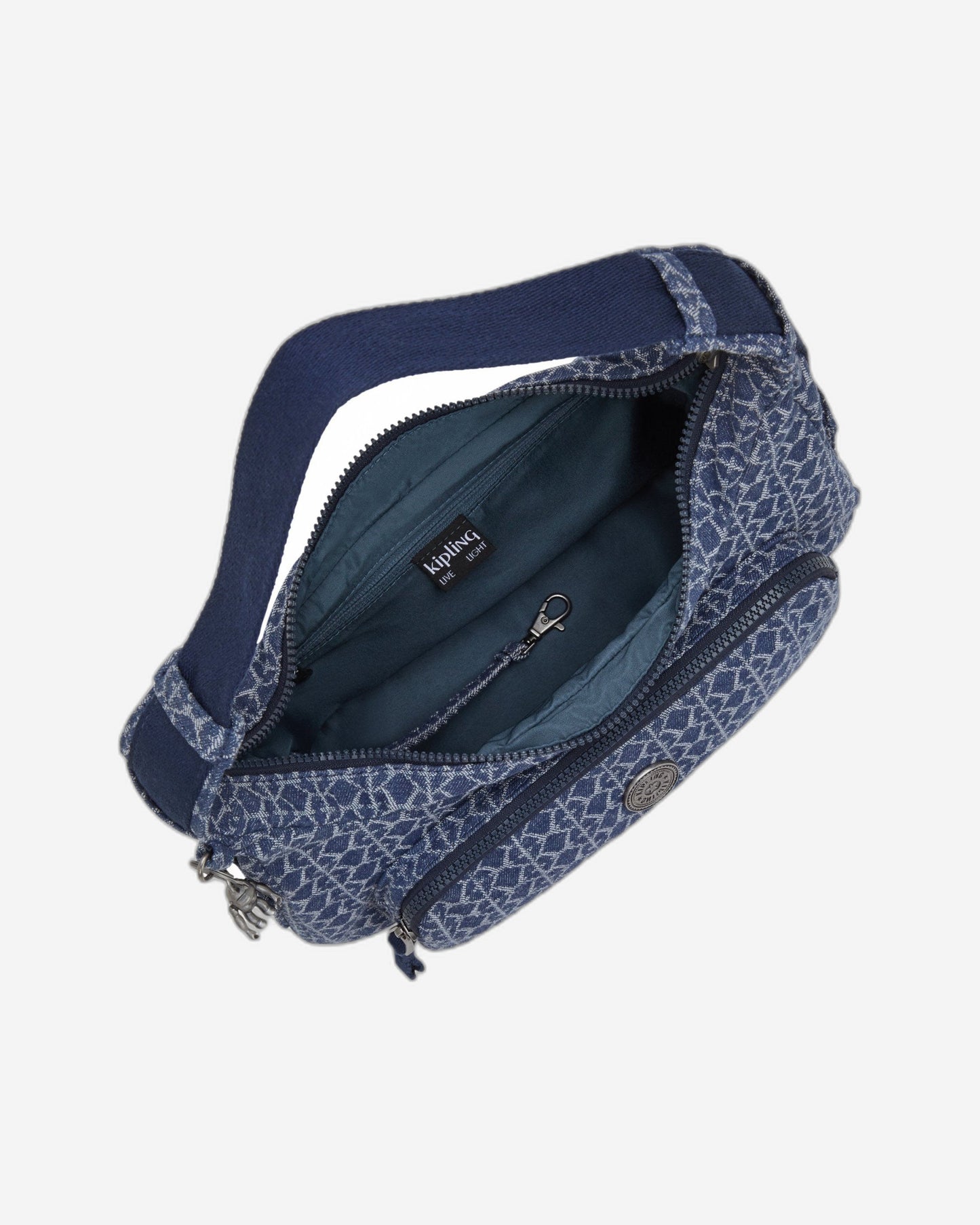 حقيبة كتف صغيرة من قماش الدنيم من Kipling Karis S Signature I5455-7PF