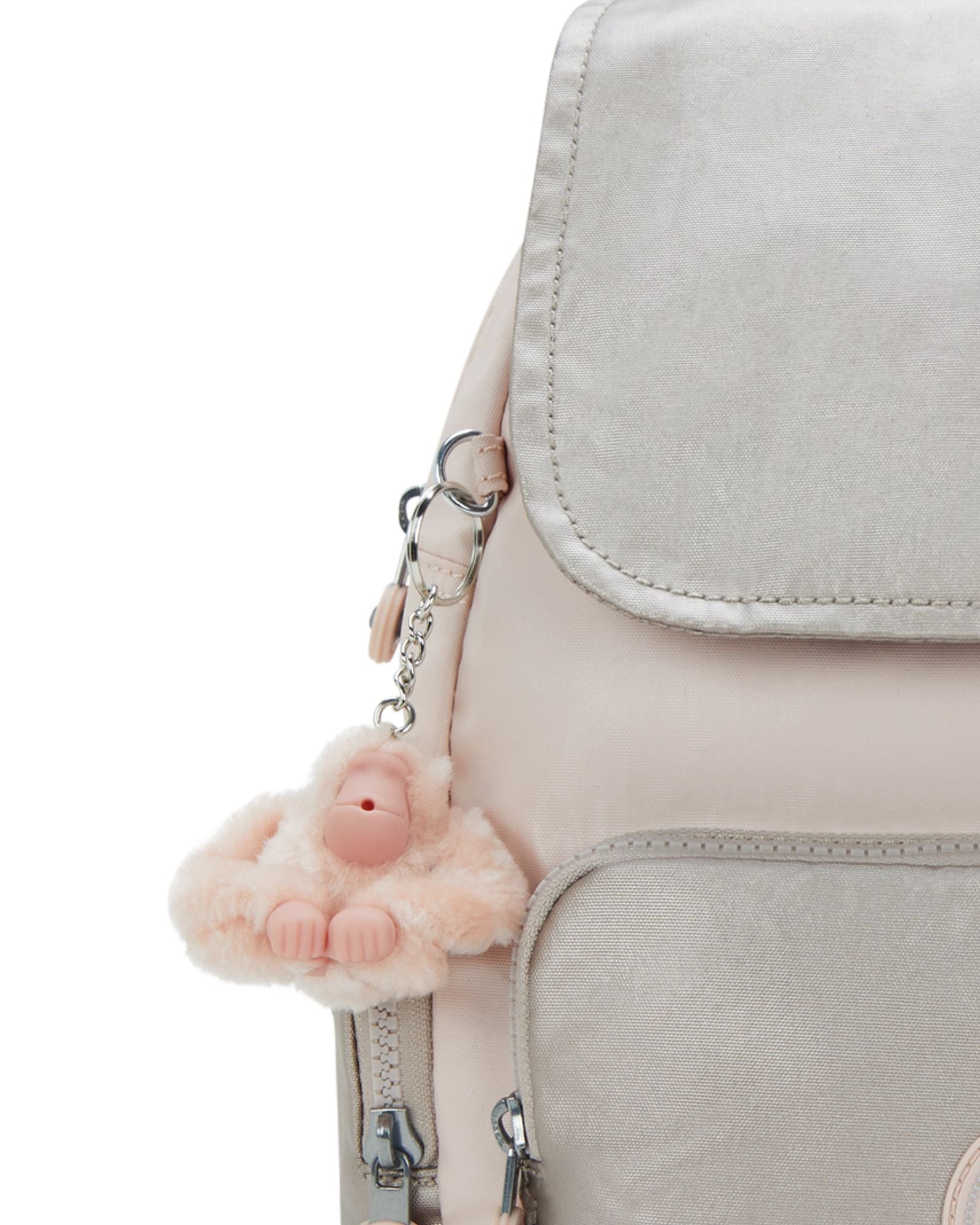 حقيبة ظهر كيبلينج سيتي زيب إس صغيرة وردية لامعة زرقاء I5634-3EL