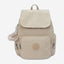حقيبة ظهر صغيرة من Kipling City Zip S Signature باللون البيج المنقوش I5634-96A