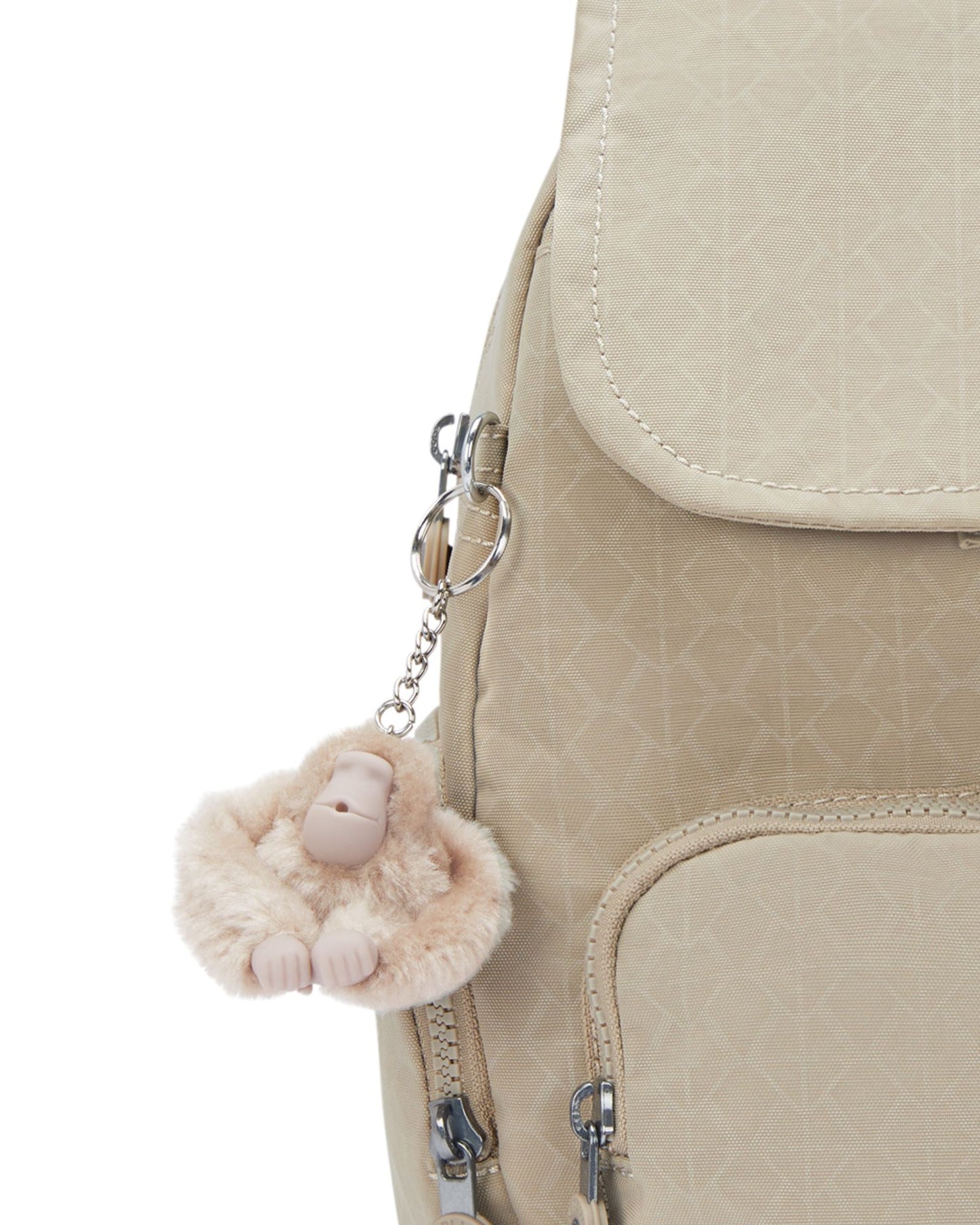 حقيبة ظهر صغيرة من Kipling City Zip S Signature باللون البيج المنقوش I5634-96A