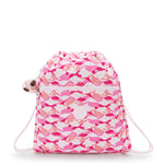 Kipling Supertaboo Pink Palm Medium backpack with drawstring I5637-1BV