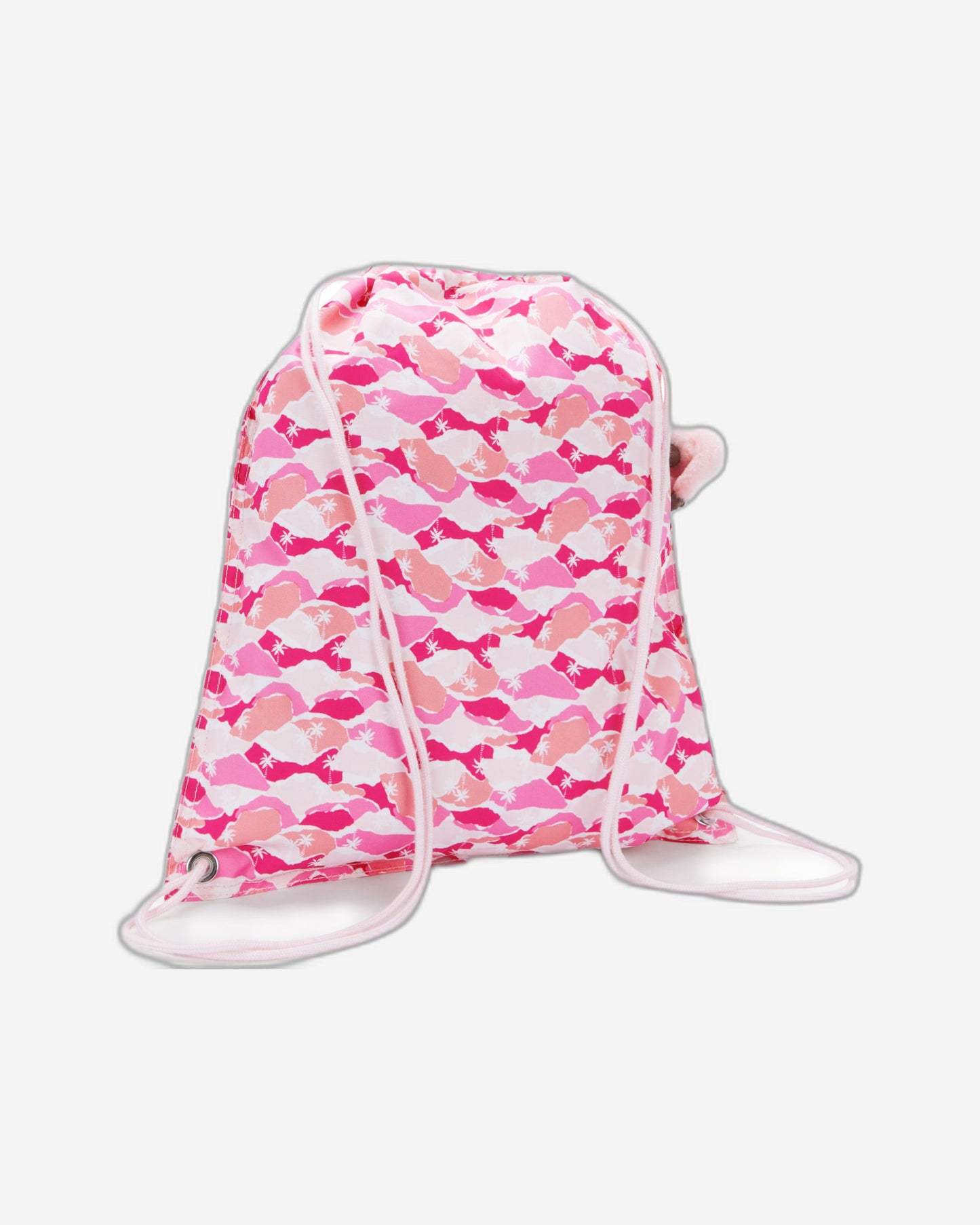 حقيبة ظهر Kipling Supertaboo Pink Palm متوسطة الحجم مع رباط I5637-1BV