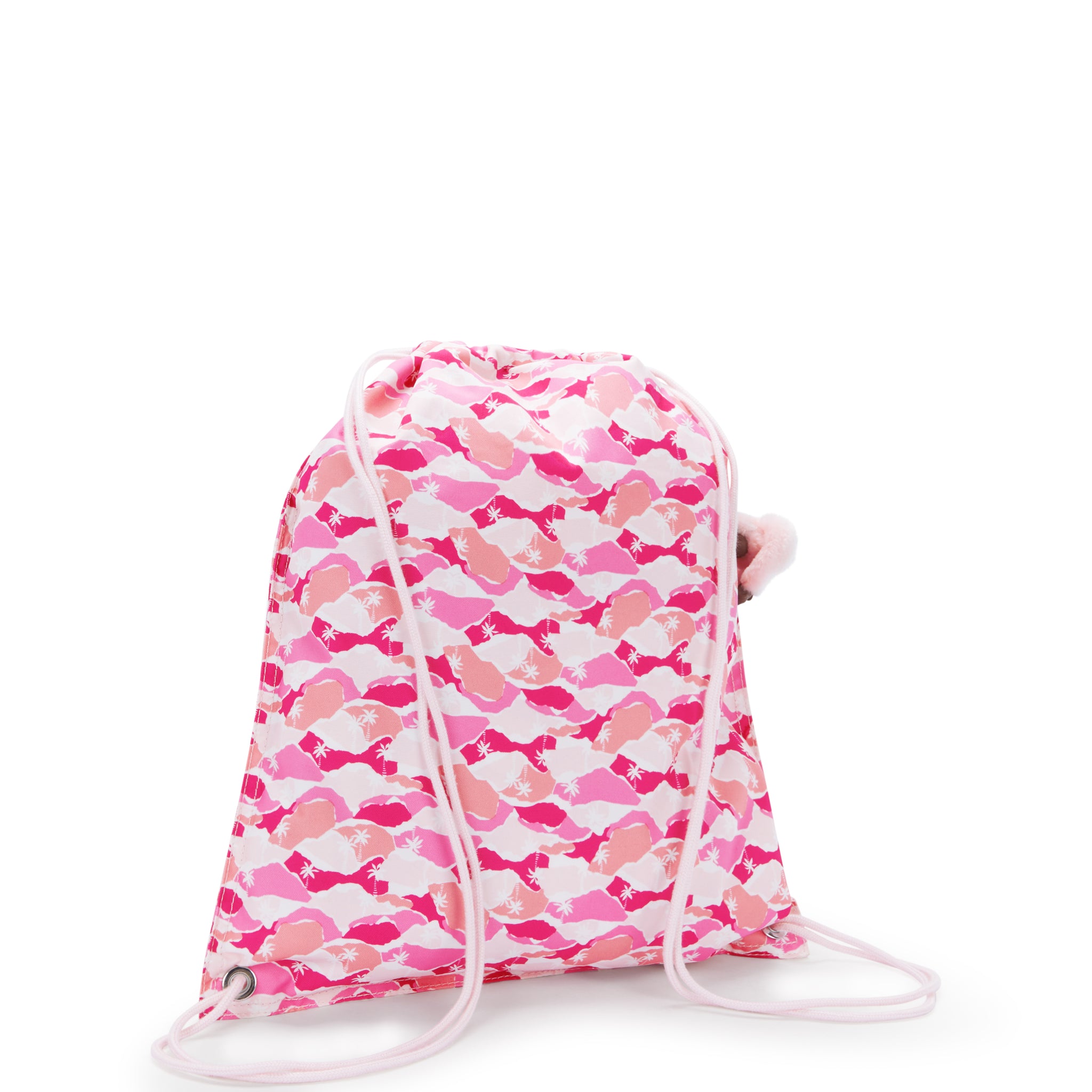 حقيبة ظهر Kipling Supertaboo Pink Palm متوسطة الحجم مع رباط I5637-1BV