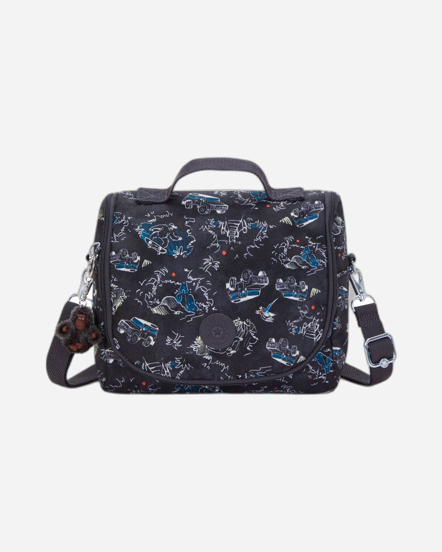 حقيبة غداء كبيرة من Kipling New Kichirou Jungle Fun Race مع جراب عربة C2I5749-TJ3