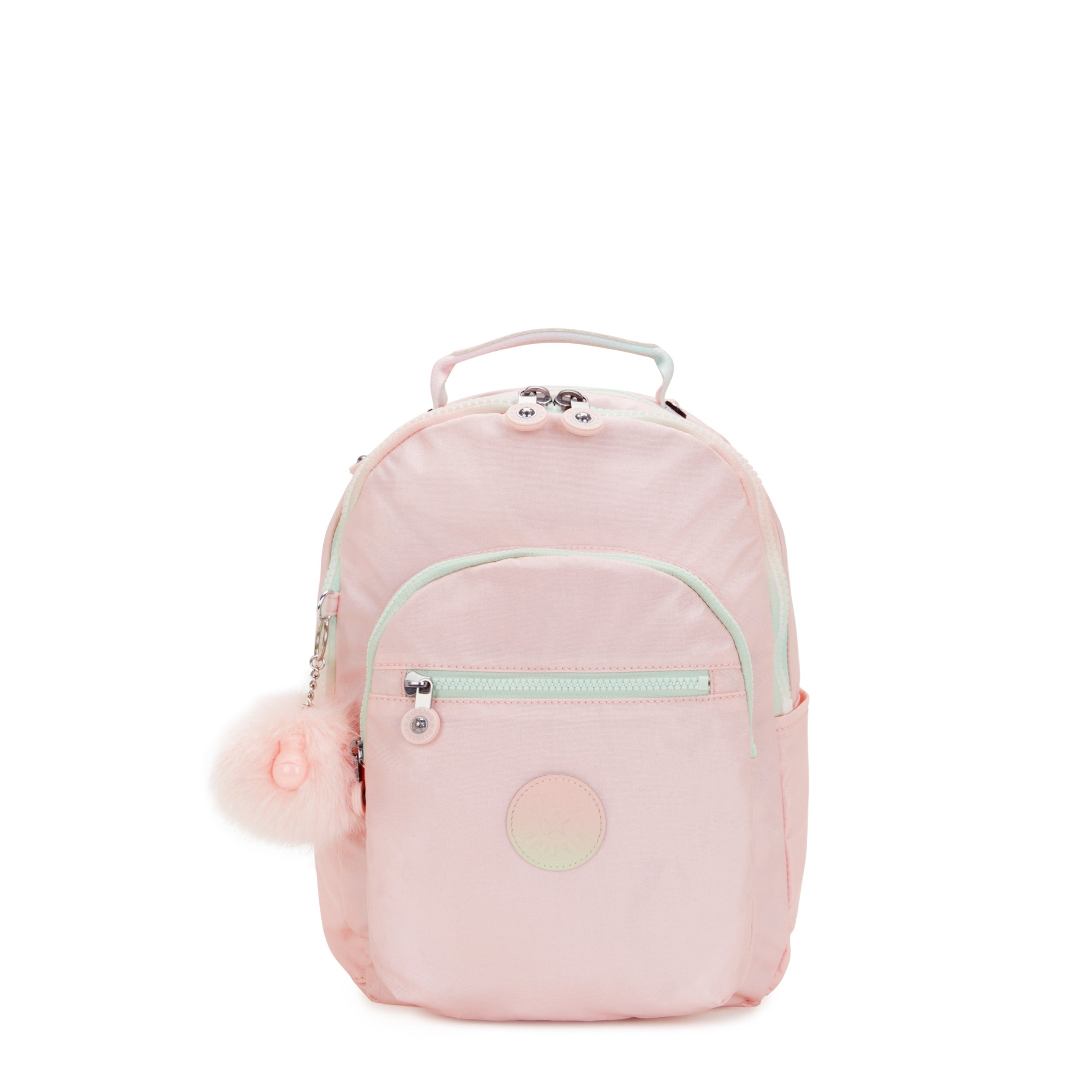 KIPLING-Seoul S-Small Backpack (With Laptop Protection)-Blush Metallic-I5768-E7L