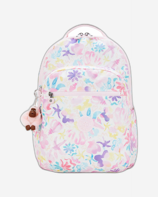 حقيبة كروسبودي منقوشة باللون البيج من كيبلينج أبانو متعددة التوقيعات I3492-96A